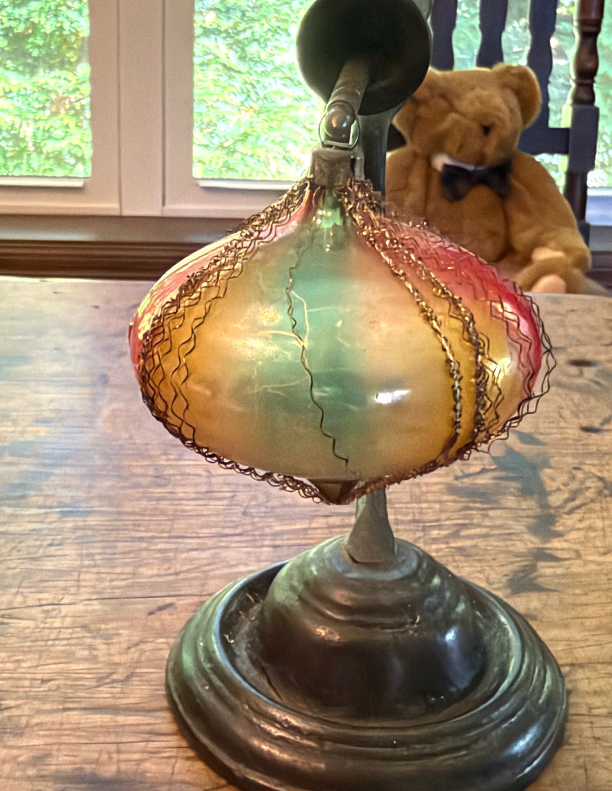 Antique 1920's German mercury glass wire-wrap Christmas ornament, ships FREE Antique 1920's German mercury glass wire-wrap Christmas ornament, ships FREE