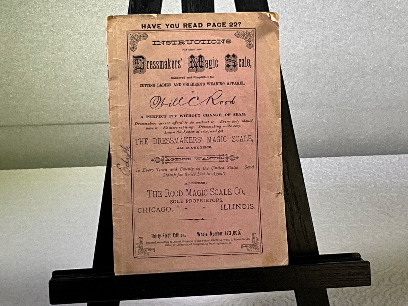 Original 1880s Will C Rood Dressmaker’s Magic Scale Pattern Drafting Original 1880s Will C Rood Dressmaker’s Magic Scale Pattern Drafting