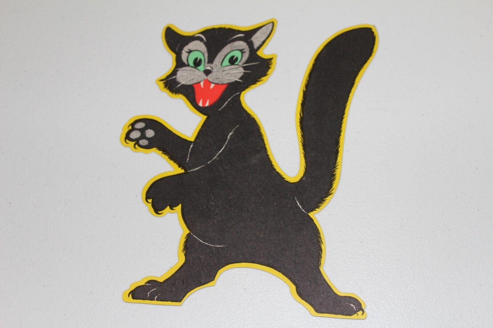 Vintage Black Cat Halloween Die Cut Unpunched