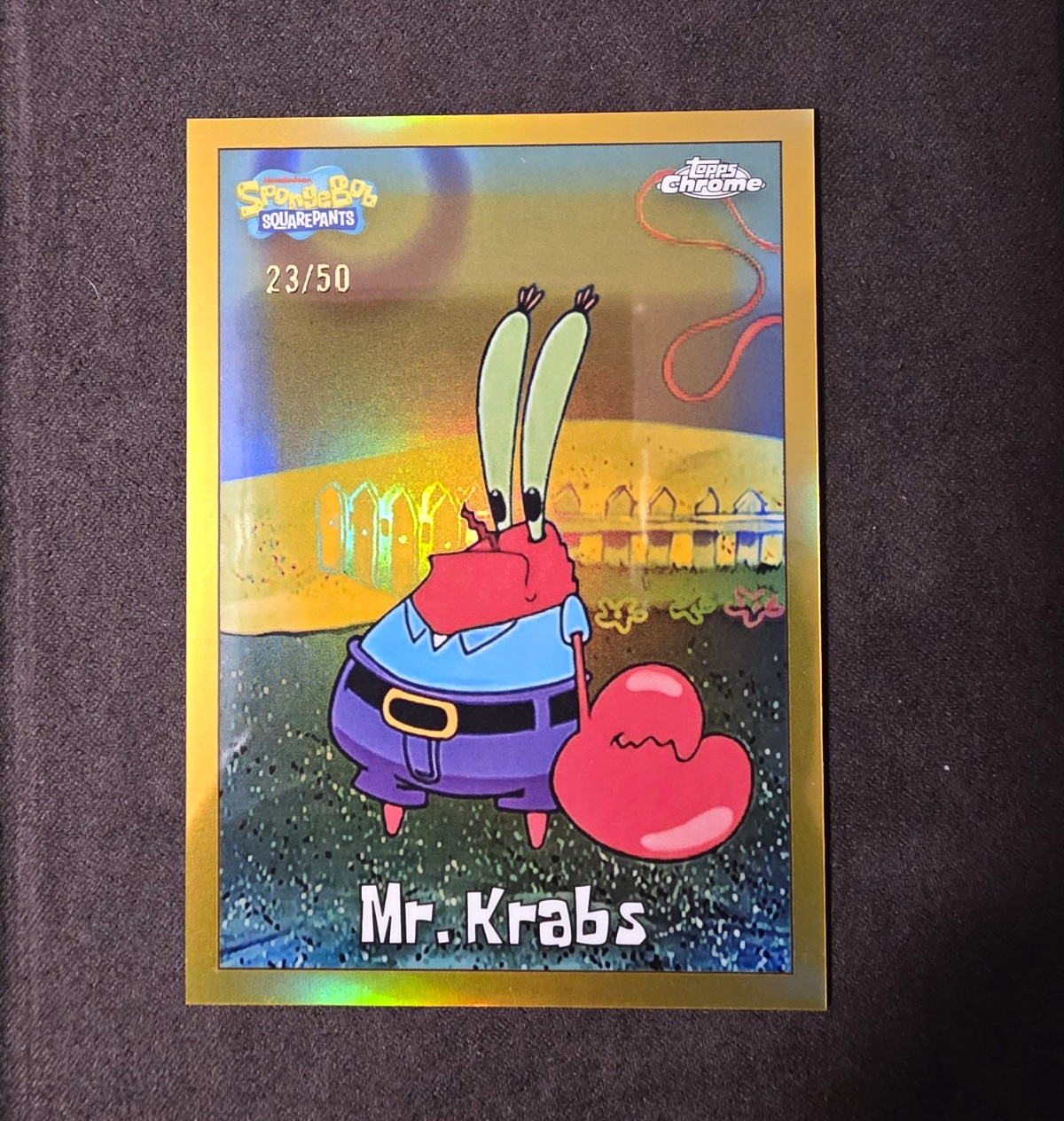 Mr Krabs Chrome 23/50 Topps SpongeBob 2025 Mr Krabs Chrome 23/50 Topps SpongeBob 2025