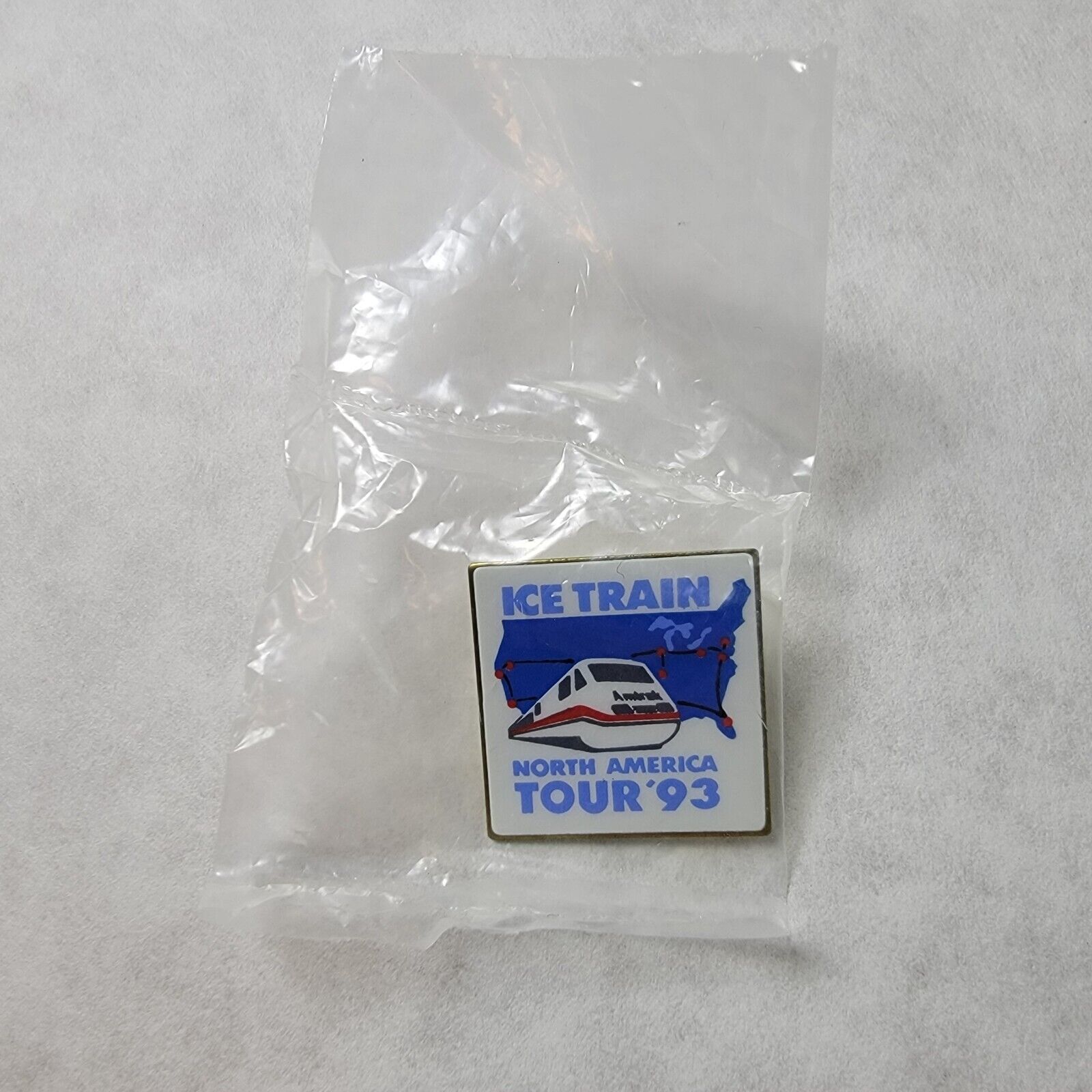 Vintage Amtrak Ice Train North America Tour 1993 Lapel Hat Pin Tie Tack Sealed