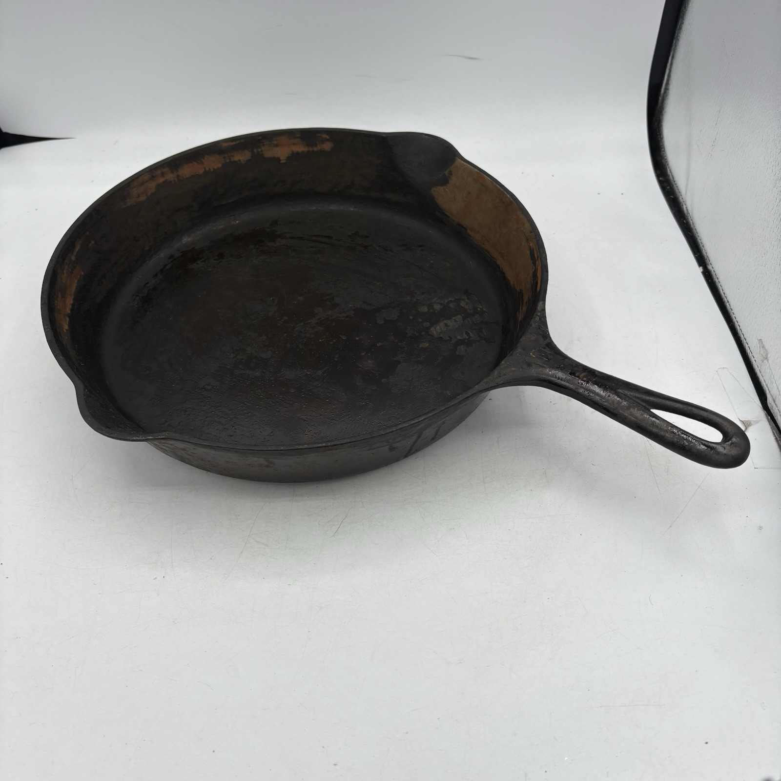 Griswold Cast Iron Skillet No. 10 Erie 716 11.75" Wide Top Handle Some Rust Griswold Cast Iron Skillet No. 10 Erie 716 11.75" Wide Top Handle Some Rust