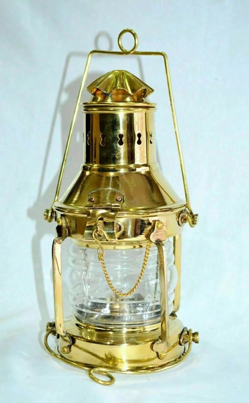 Vintage Brass Oil Lamp Maritime Ship Lantern-Anchor Boat Light Lamp Nautical Vintage Brass Oil Lamp Maritime Ship Lantern-Anchor Boat Light Lamp Nautical