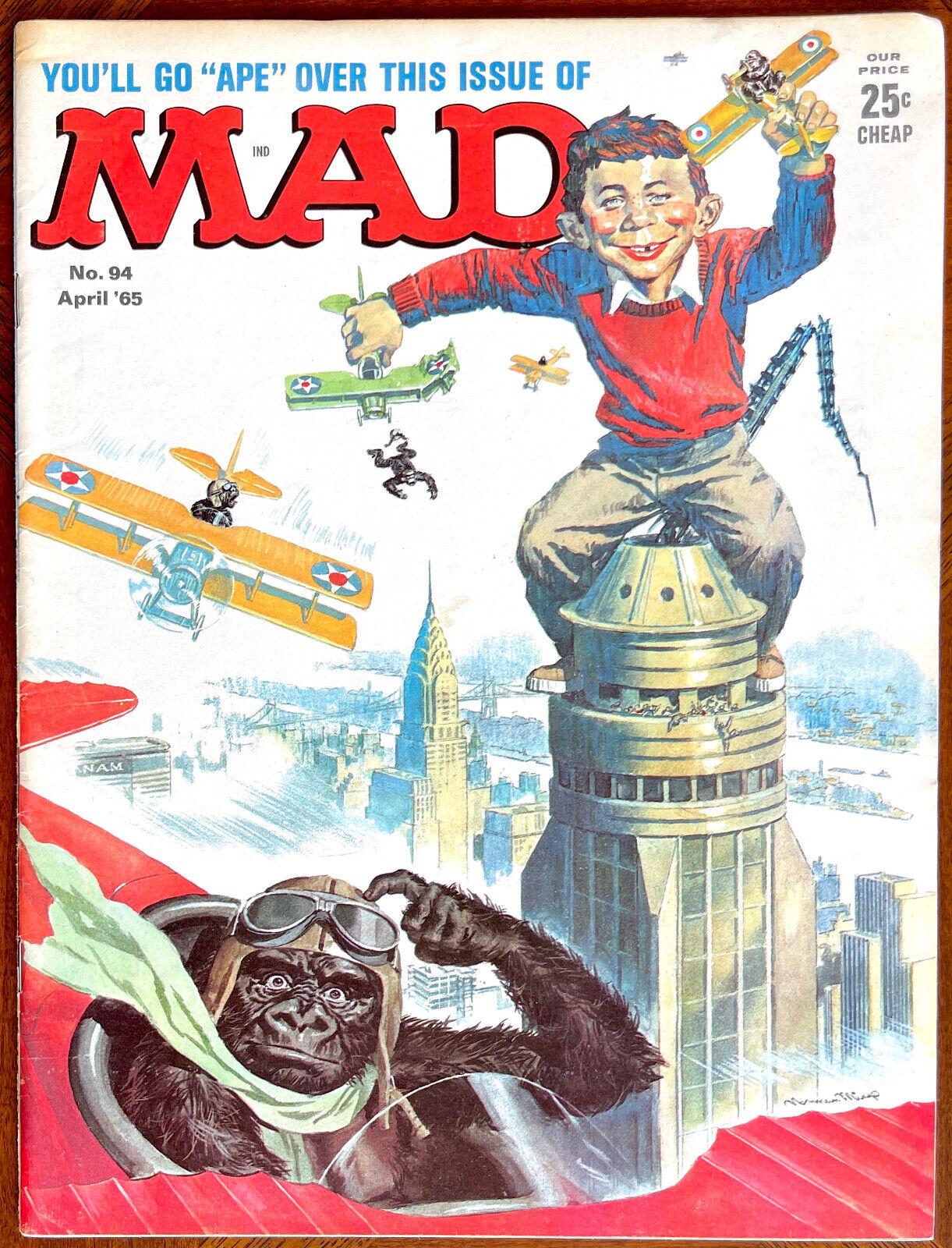 MAD MAGAZINES #94 - FINE PLUS (6.5) - Famous King Kong Cover 1965