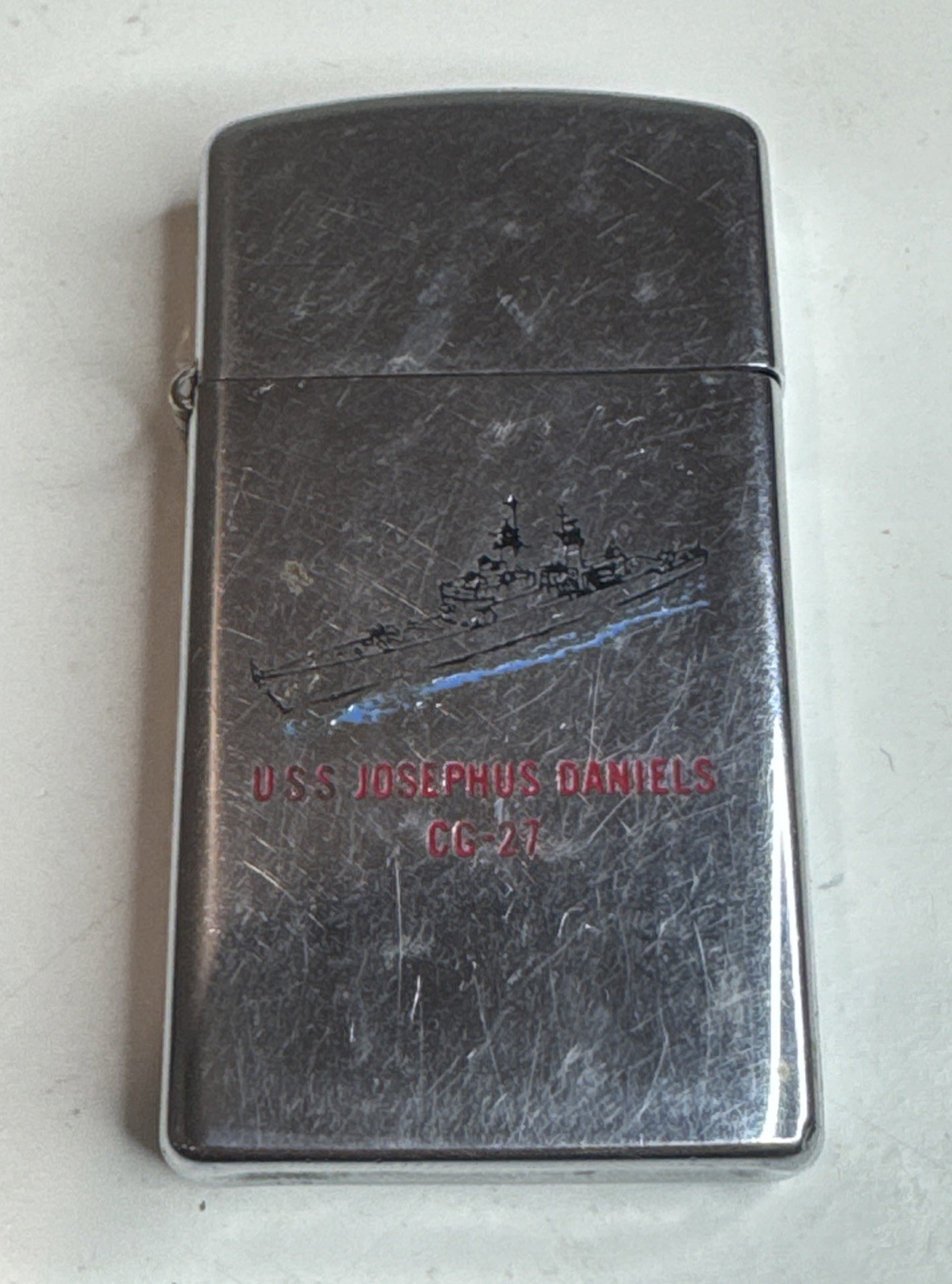 Vintage Zippo Slim Military / USS Josephus Daniels CG 27 / 1969 / Parts Only Vintage Zippo Slim Military / USS Josephus Daniels CG 27 / 1969 / Parts Only