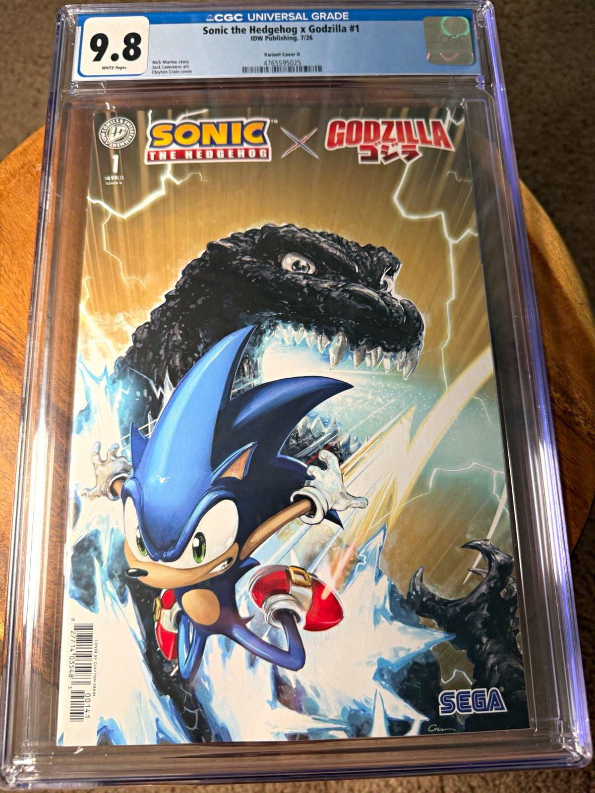 FREE SHIPPING IDW Sonic the Hedgehog x Godzilla #1 CGC 9.8 Clayton Crain Variant FREE SHIPPING IDW Sonic the Hedgehog x Godzilla #1 CGC 9.8 Clayton Crain Variant