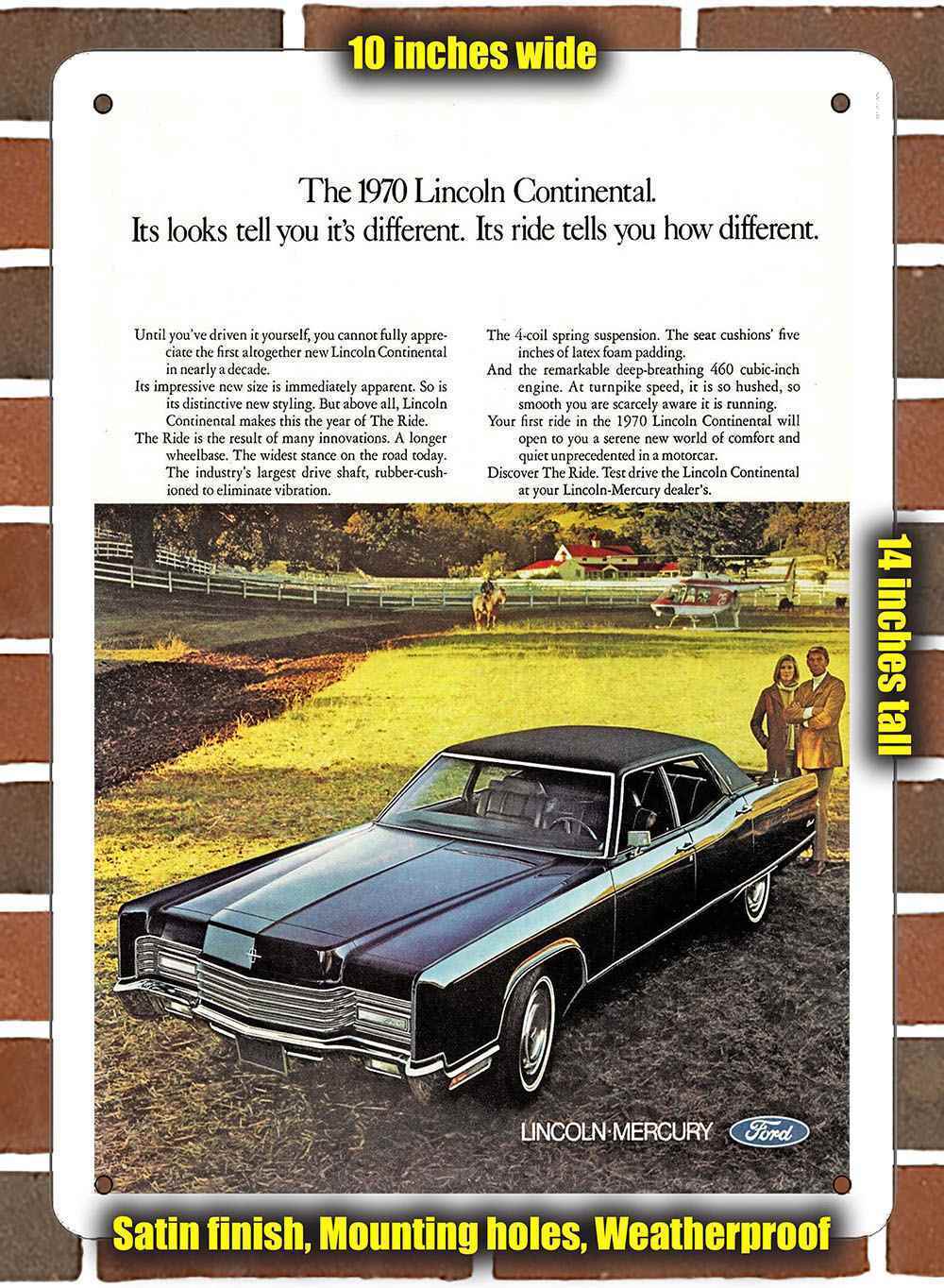 Metal Sign - 1970 Lincoln Continental_2- 10x14 inches