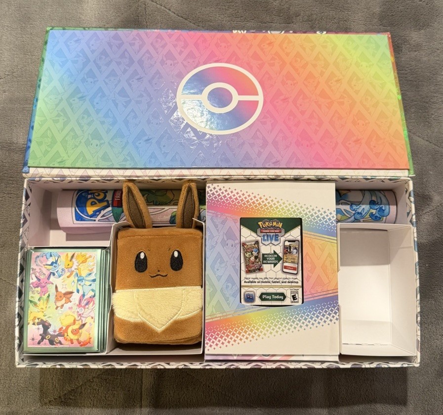 Prismatic Evolutions Super Premium Collection Empty Box w/ Playmat & Deck Box Prismatic Evolutions Super Premium Collection Empty Box w/ Playmat & Deck Box