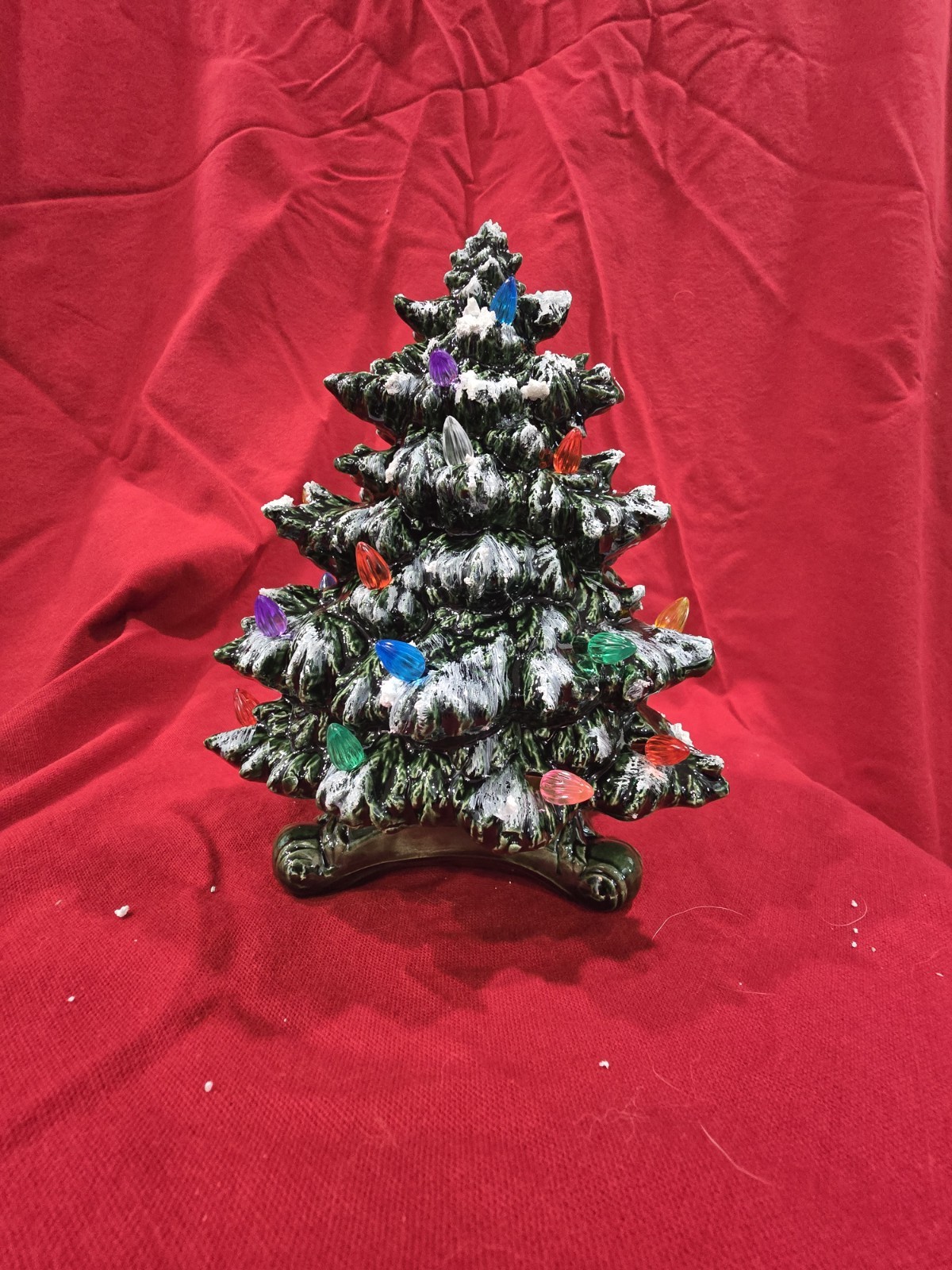 Vintage Ceramic frazier fir Christmas Tree, 8.5" High, Green Glaze Lighted Vintage Ceramic frazier fir Christmas Tree, 8.5" High, Green Glaze Lighted