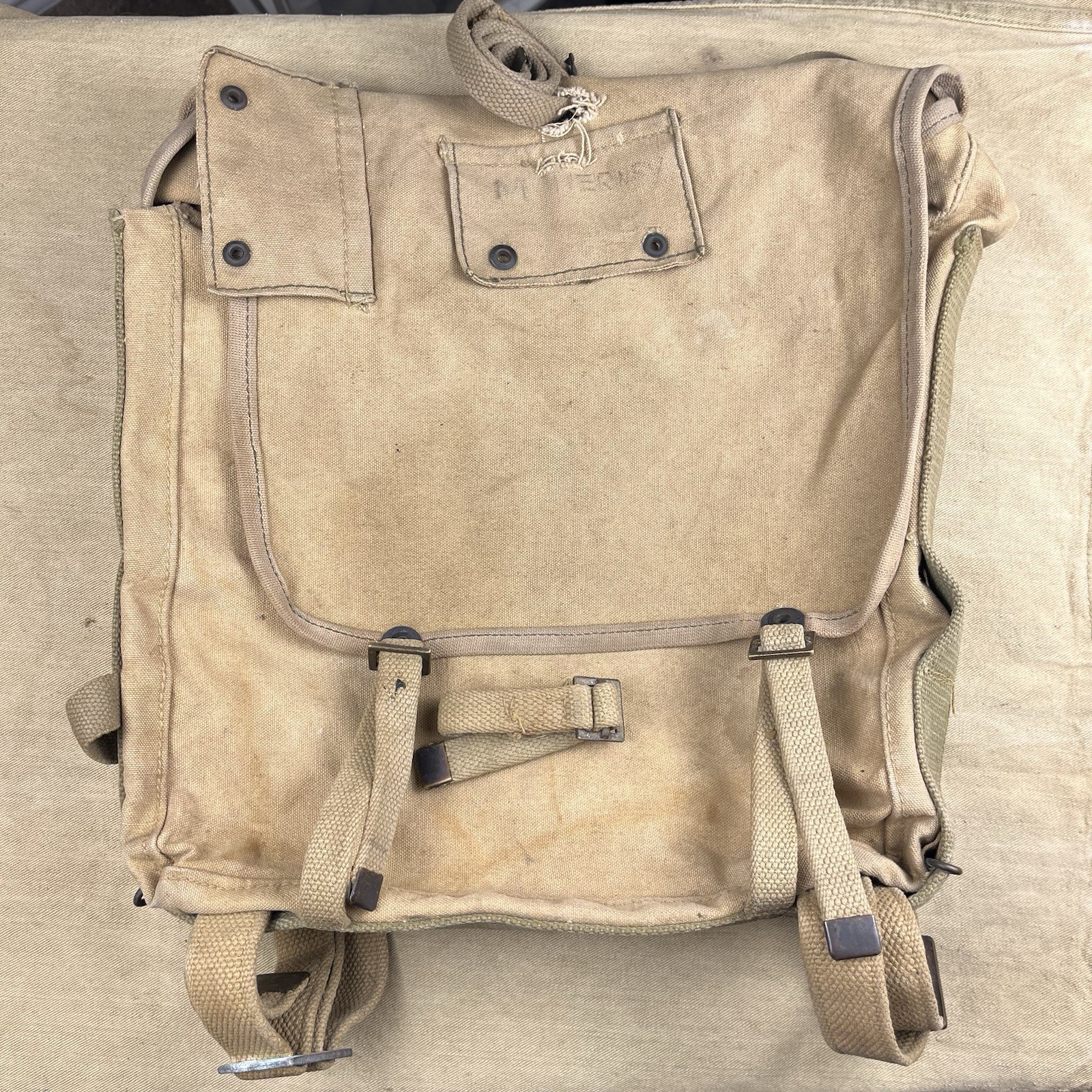Original WWII WW2 USMC Depot Made Haversack Field Pack Named Gear Marines Original WWII WW2 USMC Depot Made Haversack Field Pack Named Gear Marines