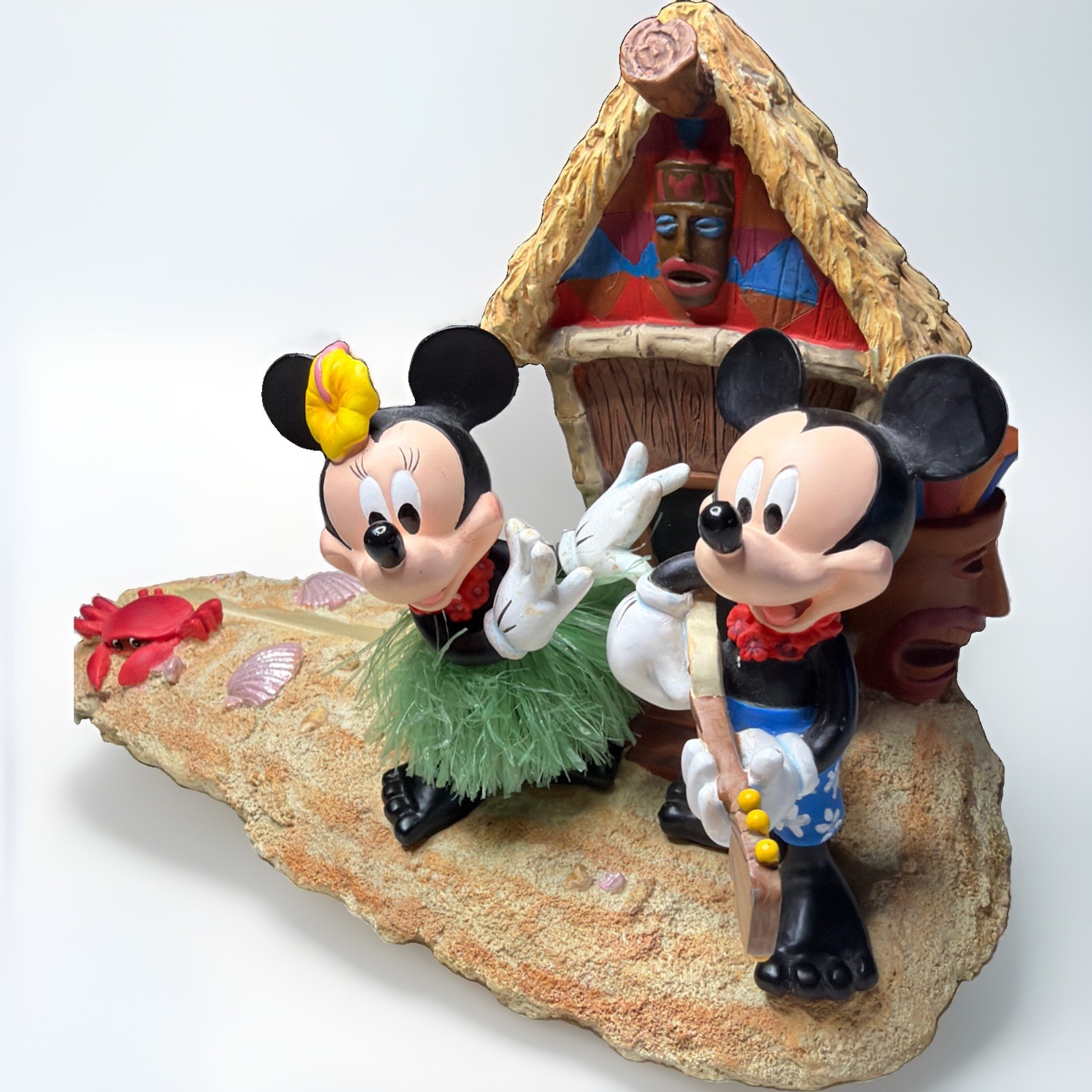 Rare Retired Disney Parks Mickey & Minnie Tiki Hula Figurine Rare Retired Disney Parks Mickey & Minnie Tiki Hula Figurine