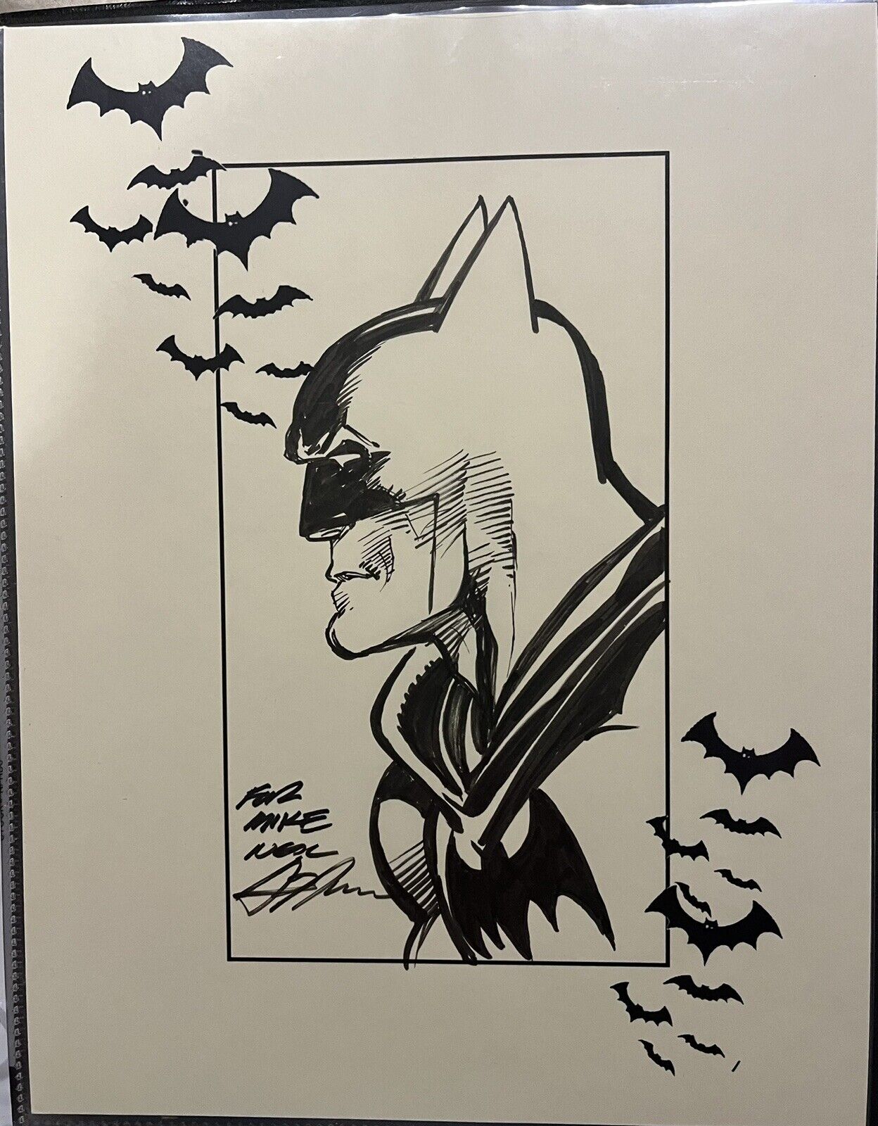 Neal Adams Hand Drawn Batman Sketch Marvel DC Artist RARE Signed