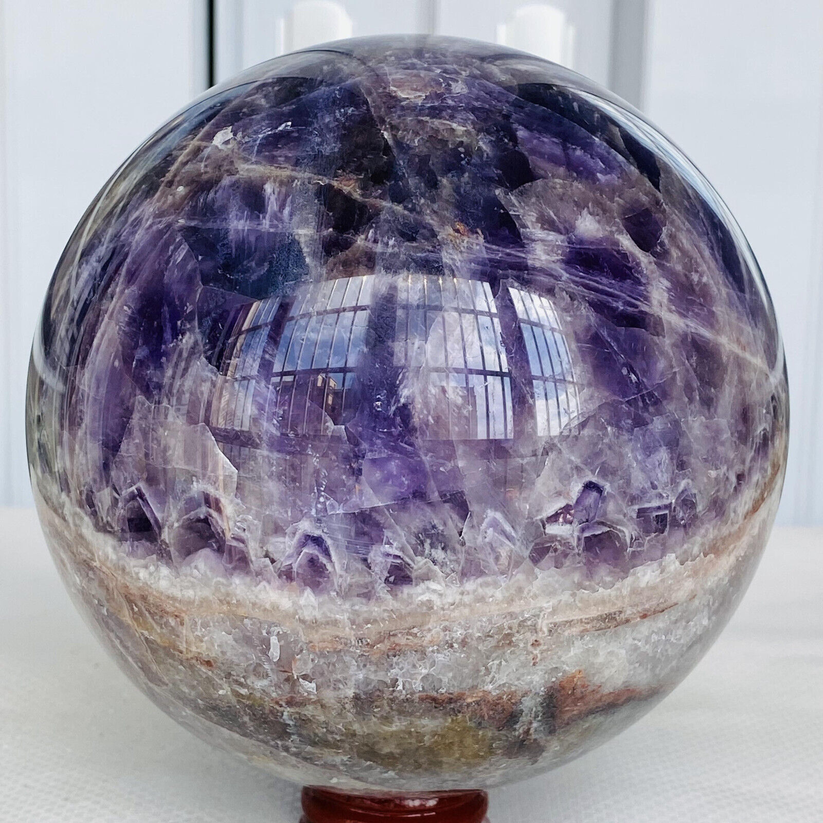 3140g Natural Dream Amethyst Quartz Crystal Sphere Ball Healing