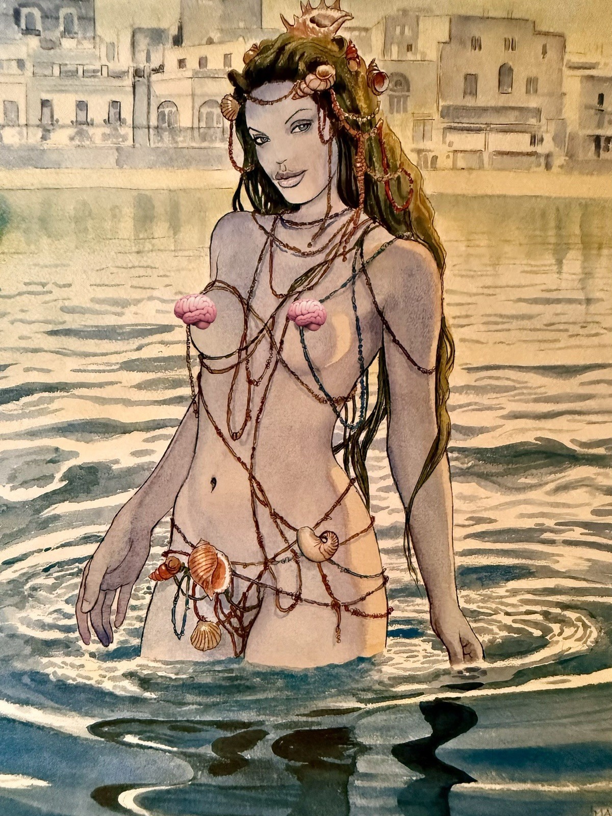 •MILO MANARA Signed Print•   “Ischia (Angelina Jolie)”
