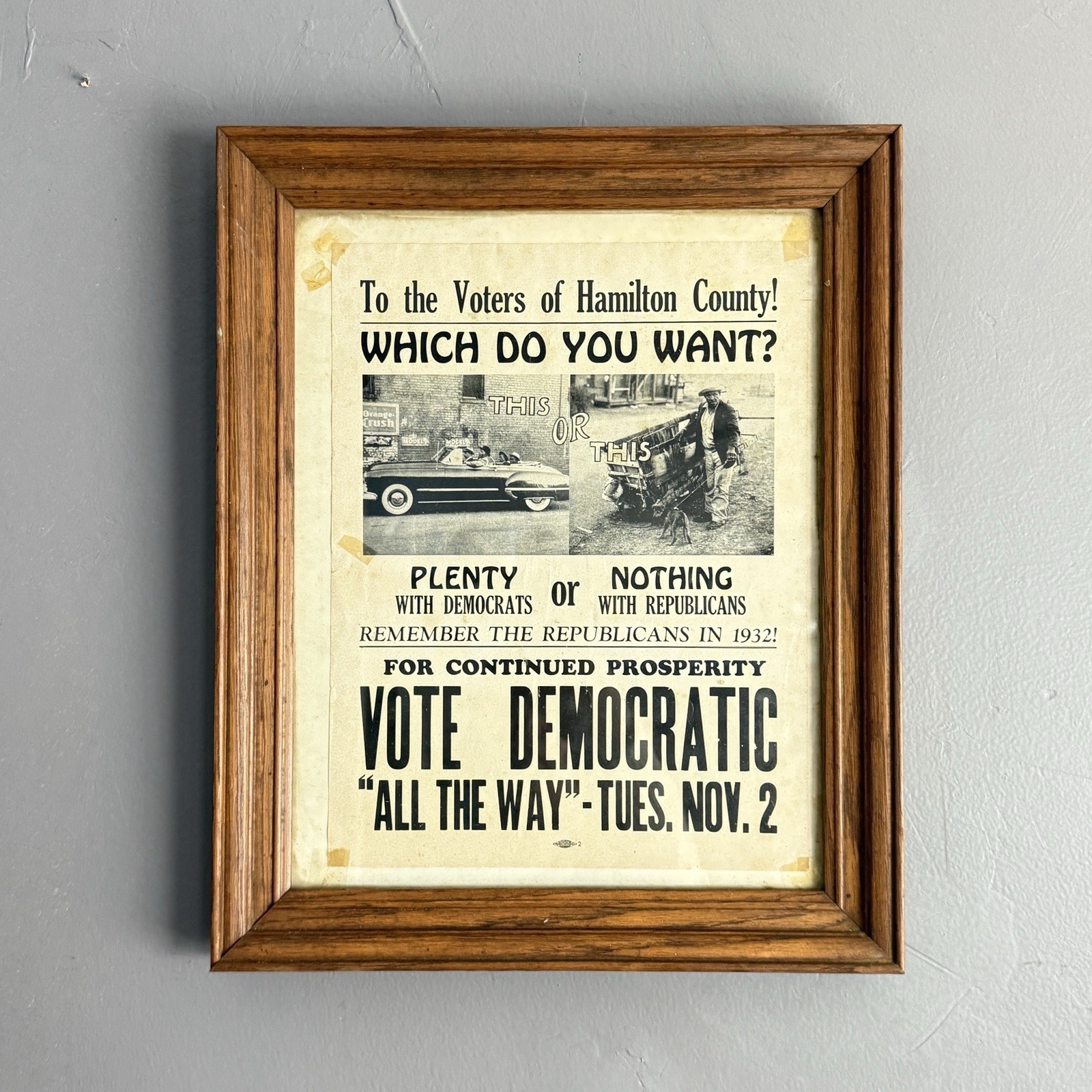 1948 Election Political broadside democratic party poster Hamilton Tennessee 1948 Election Political broadside democratic party poster Hamilton Tennessee