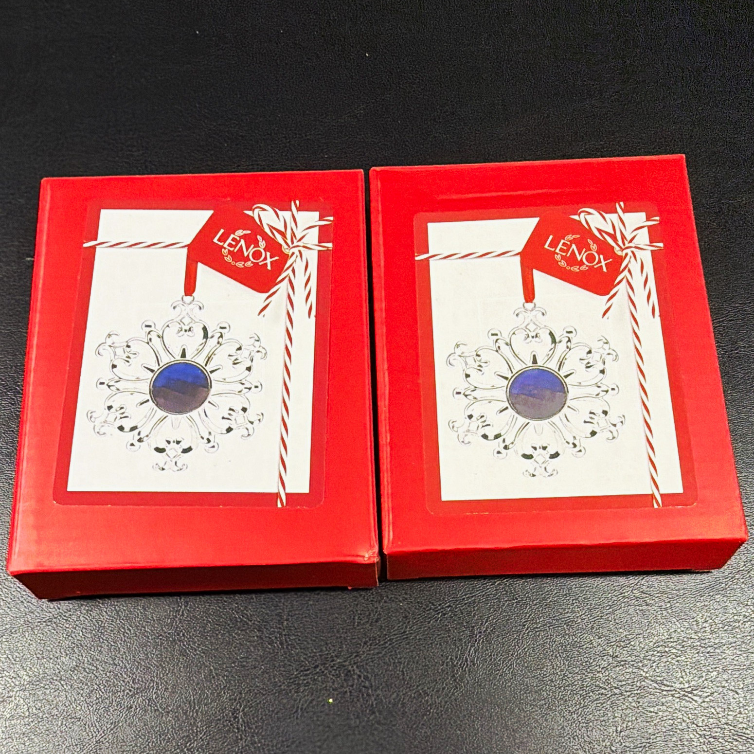 Lenox Bejeweled Snowflake Ornament Silverplate Blue Crystal Lot of 2 Boxed Lenox Bejeweled Snowflake Ornament Silverplate Blue Crystal Lot of 2 Boxed