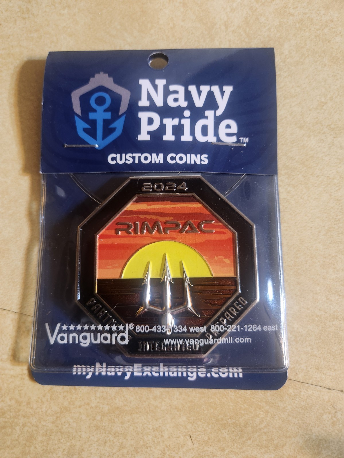 US Navy 2024 RIMPAC Challenge Coin. Pearl Harbor, "Navy Pride" Vanguard CC -NEW US Navy 2024 RIMPAC Challenge Coin. Pearl Harbor, "Navy Pride" Vanguard CC -NEW