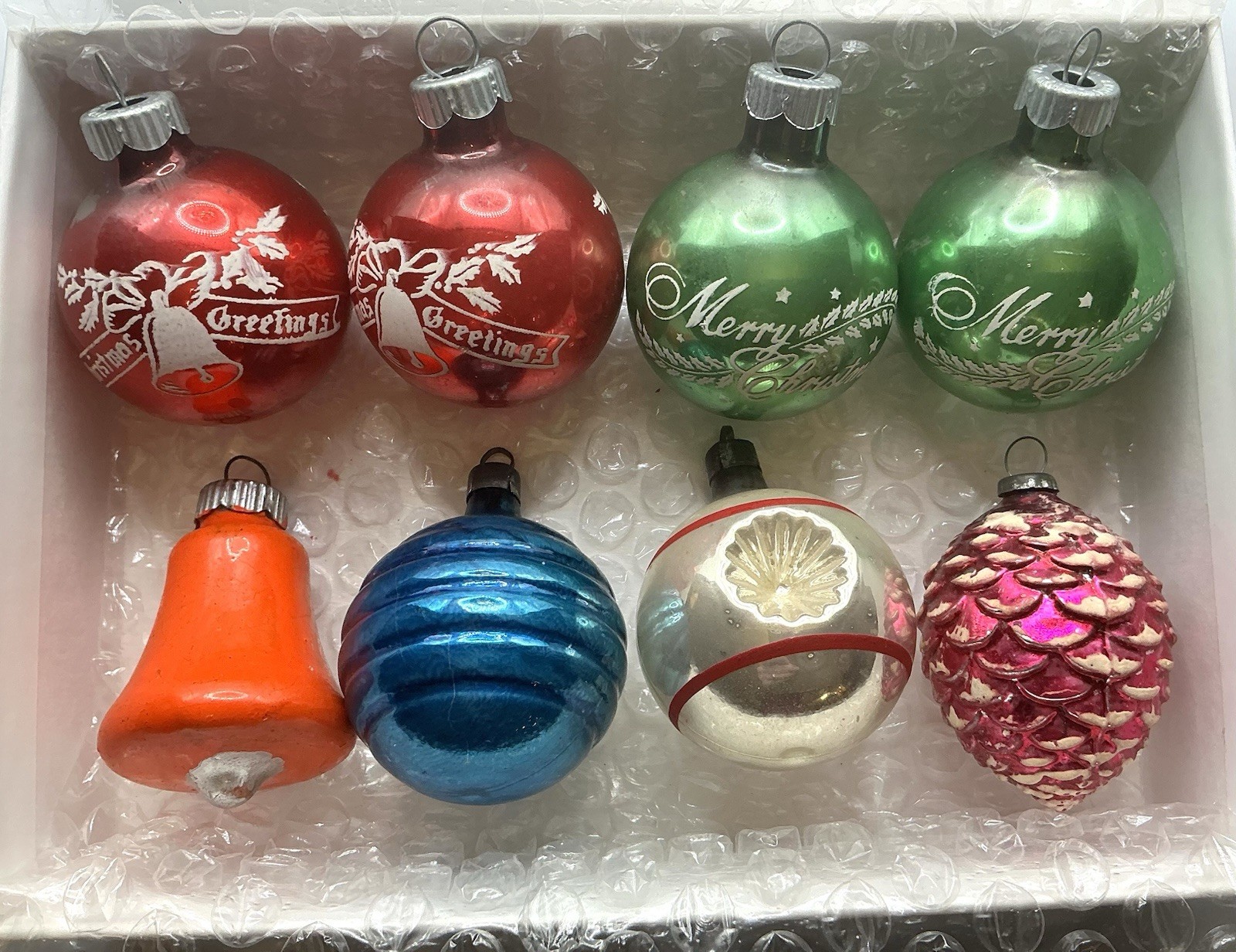 Set of 8 Mercury Glass Christmas Ornaments Shiny Bright & Premier Glassworks MCM Set of 8 Mercury Glass Christmas Ornaments Shiny Bright & Premier Glassworks MCM