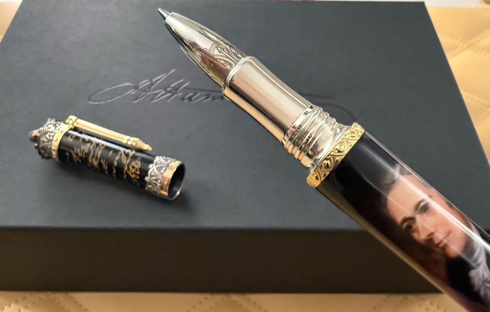 Montegrappa Alexander Hamilton Black Rollerball Pen Limited Edition of 177 Montegrappa Alexander Hamilton Black Rollerball Pen Limited Edition of 177