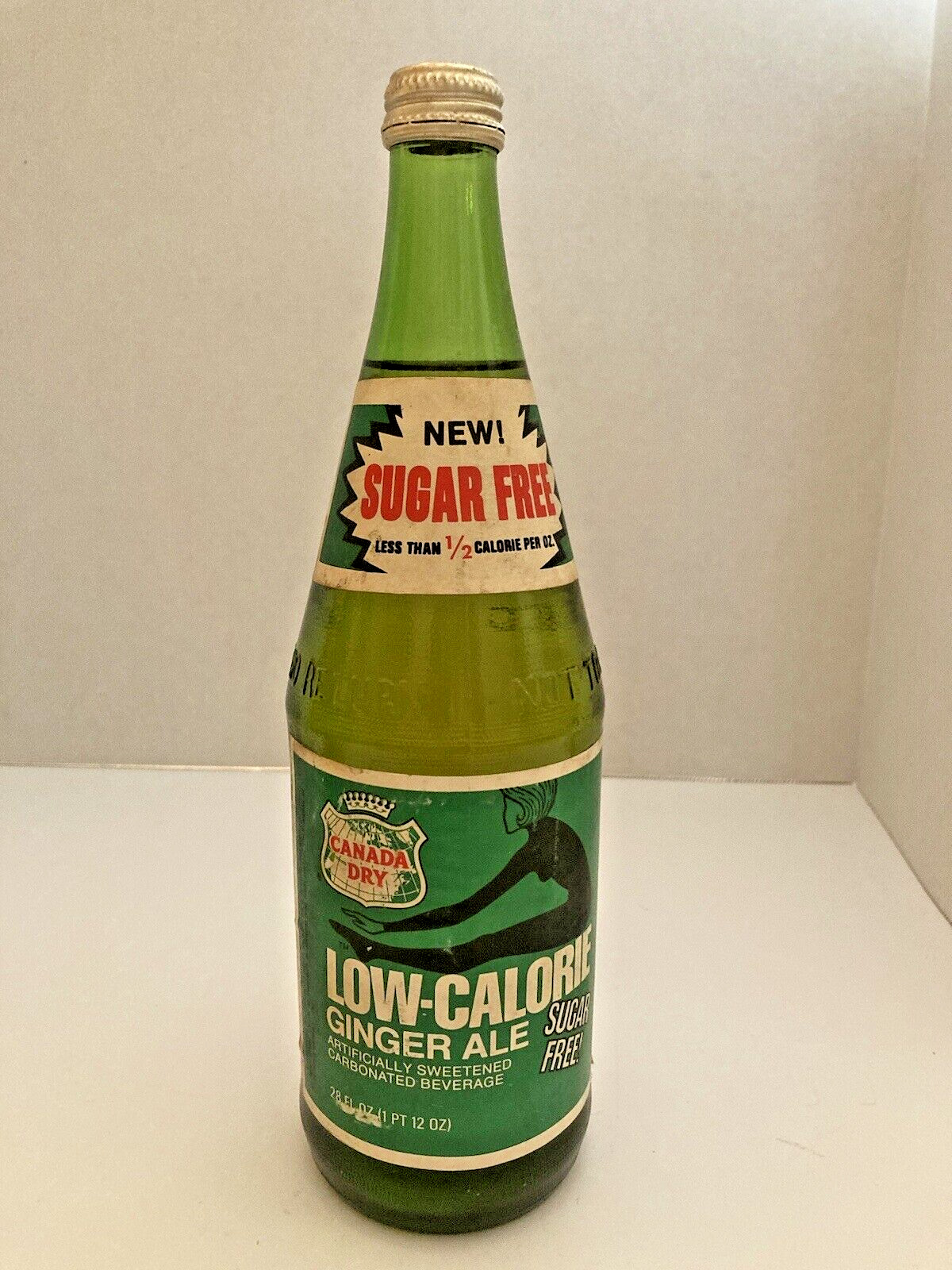 Vintage Canada Dry Sugar Free Ginger Ale 28 oz. Unopened ACL Bottle