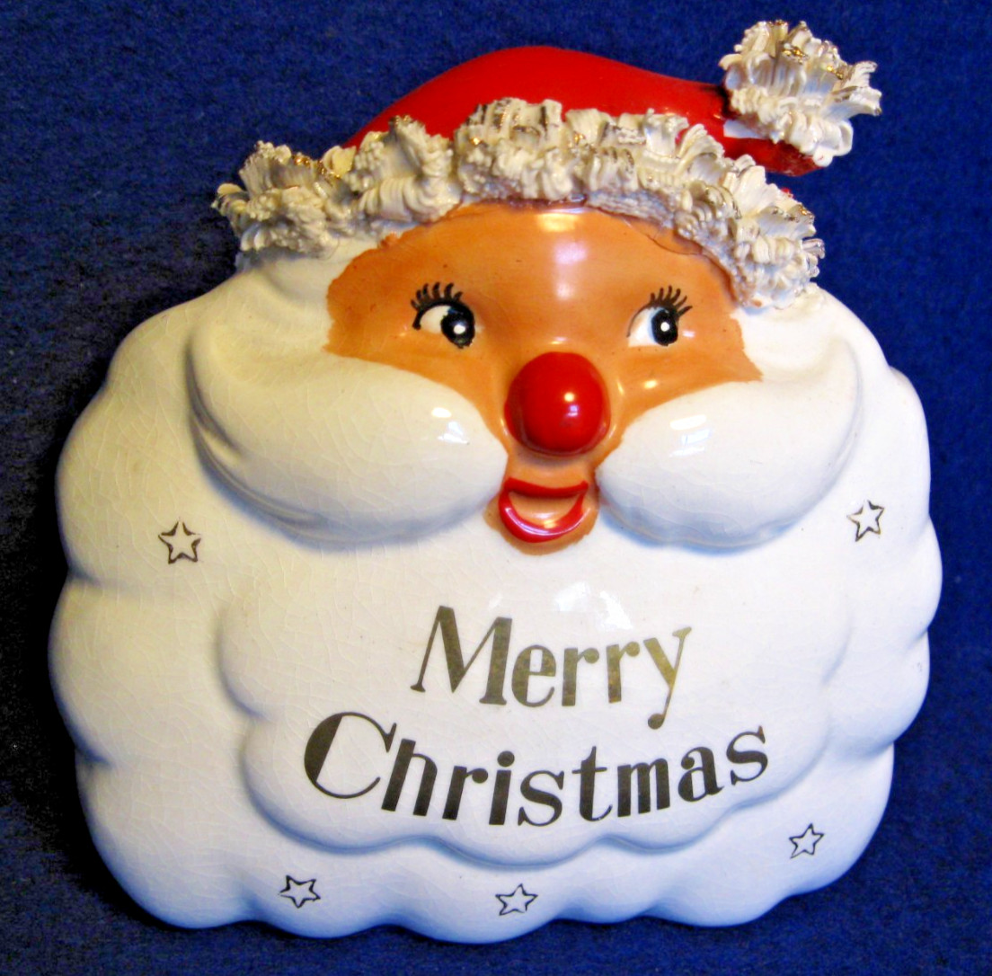 Vintage 1960-61 Holt Howard Christmas Japan Santa Planter/Candy dish - 5"