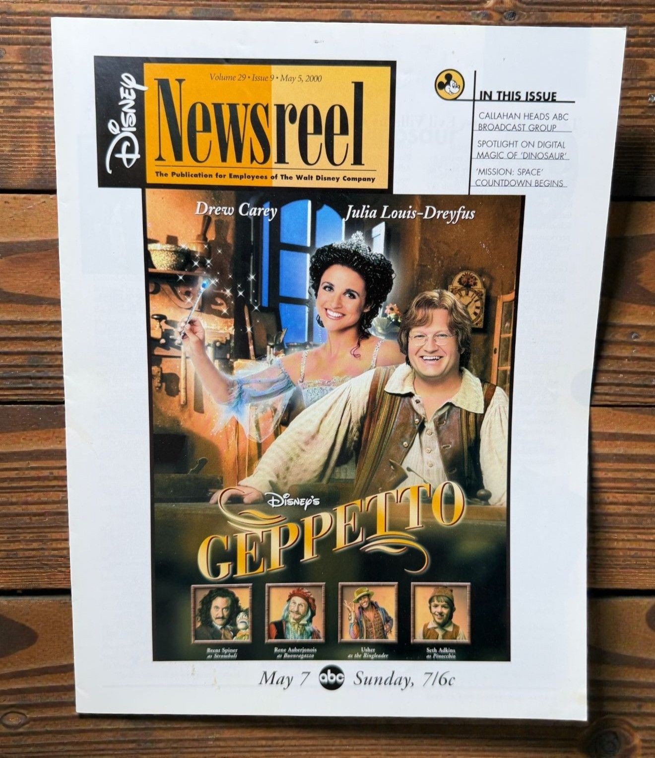Disney Newsreel Employees Newsletter Magazine May 2000 Geppetto Issue Vintage Disney Newsreel Employees Newsletter Magazine May 2000 Geppetto Issue Vintage
