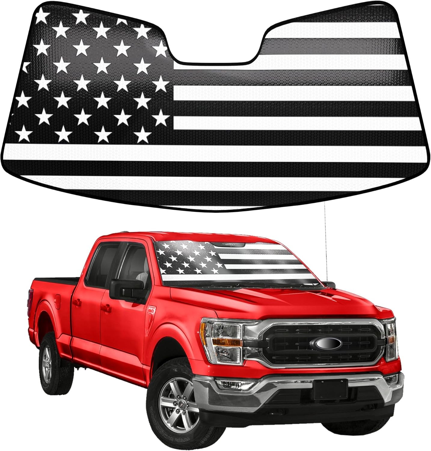 Windshield Sun Shade Compatible with 2021 2022 2023 2024 Ford F150 F250 F350 30"
