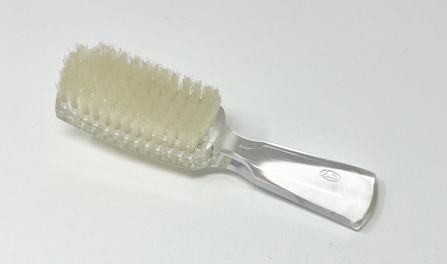 Vintage Fuller Small Hair Brush Comb Clear Lucite Acrylic Double Sided Flaw Read