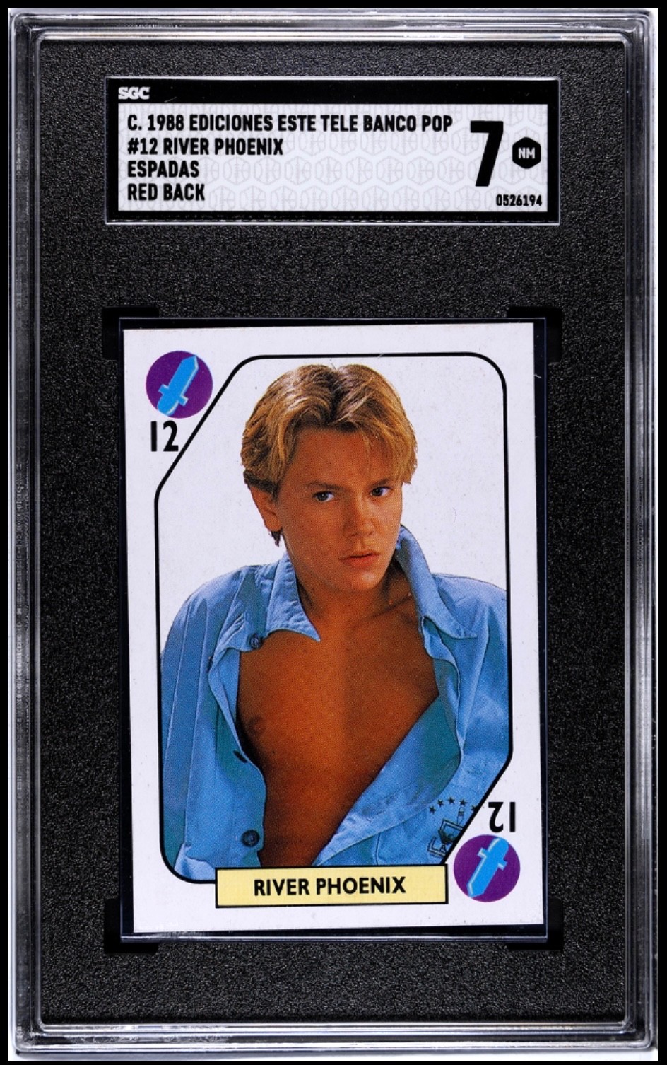 1988 RIVER PHOENIX Trading Card Ediciones Este Tele Banco SGC 7 Stand By Me 1988 RIVER PHOENIX Trading Card Ediciones Este Tele Banco SGC 7 Stand By Me