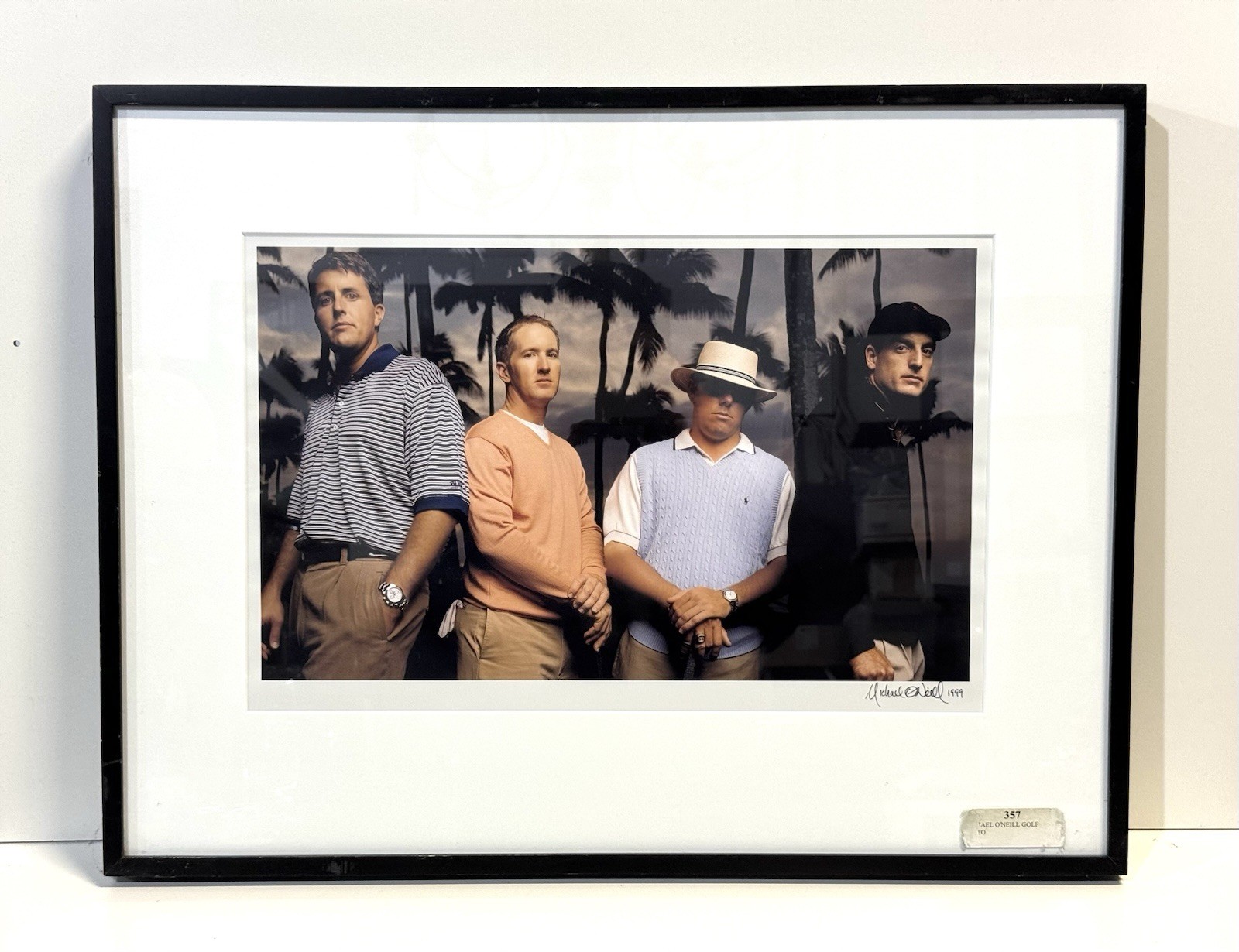 Vintage Michael Oneill Golfers Photograph 1999 Framed Vintage Michael Oneill Golfers Photograph 1999 Framed
