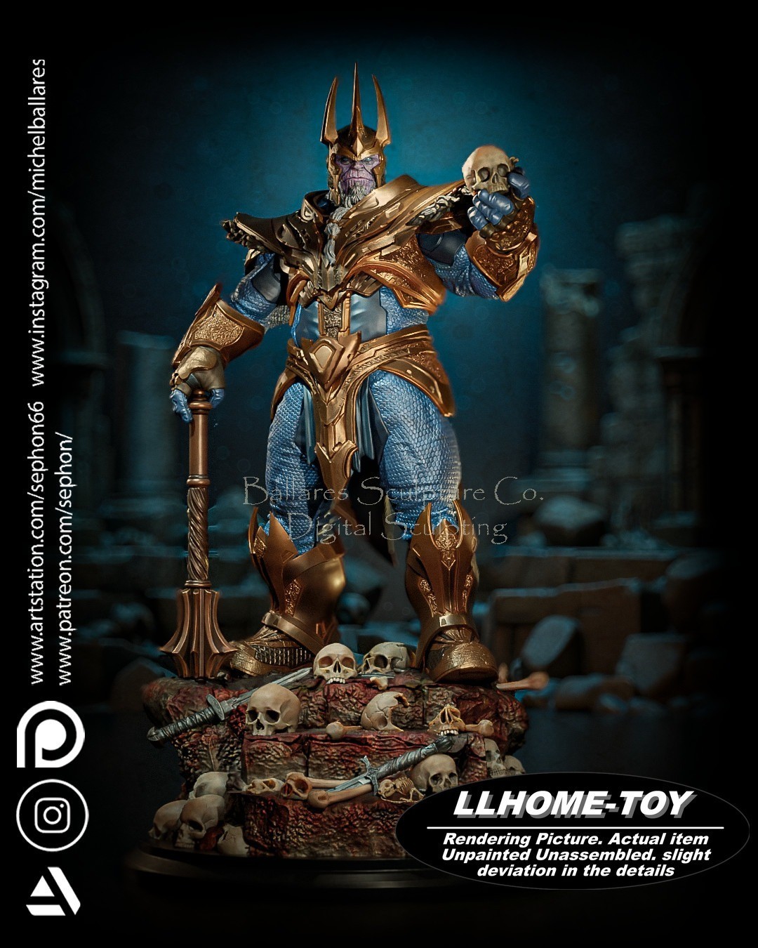 20CM Tall King Thanos Resin 3d Print Model Unpainted Garage Kit Statue Figure 20CM Tall King Thanos Resin 3d Print Model Unpainted Garage Kit Statue Figure