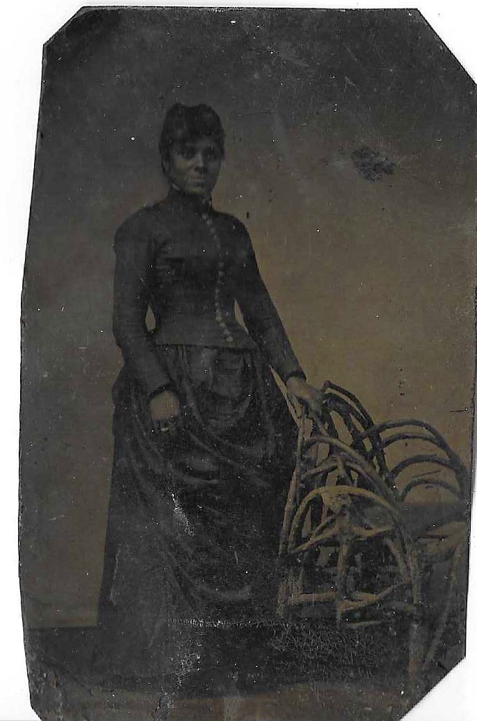 Tin Type Photo African American female in Beautiful Dress Tin Type Photo African American female in Beautiful Dress
