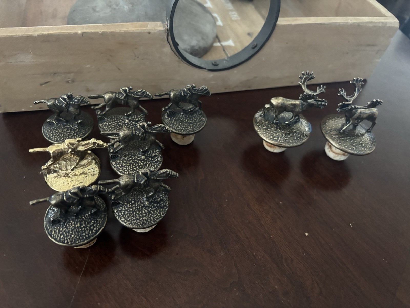 Lot Of 9 Blanton's Bourbon Stopper Gold + bags Caribou Crossing Crown Camo Top Lot Of 9 Blanton's Bourbon Stopper Gold + bags Caribou Crossing Crown Camo Top