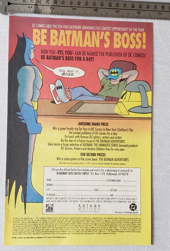 Be Batman's Boss Sweepstakes RARE Print Advertisement Be Batman's Boss Sweepstakes RARE Print Advertisement