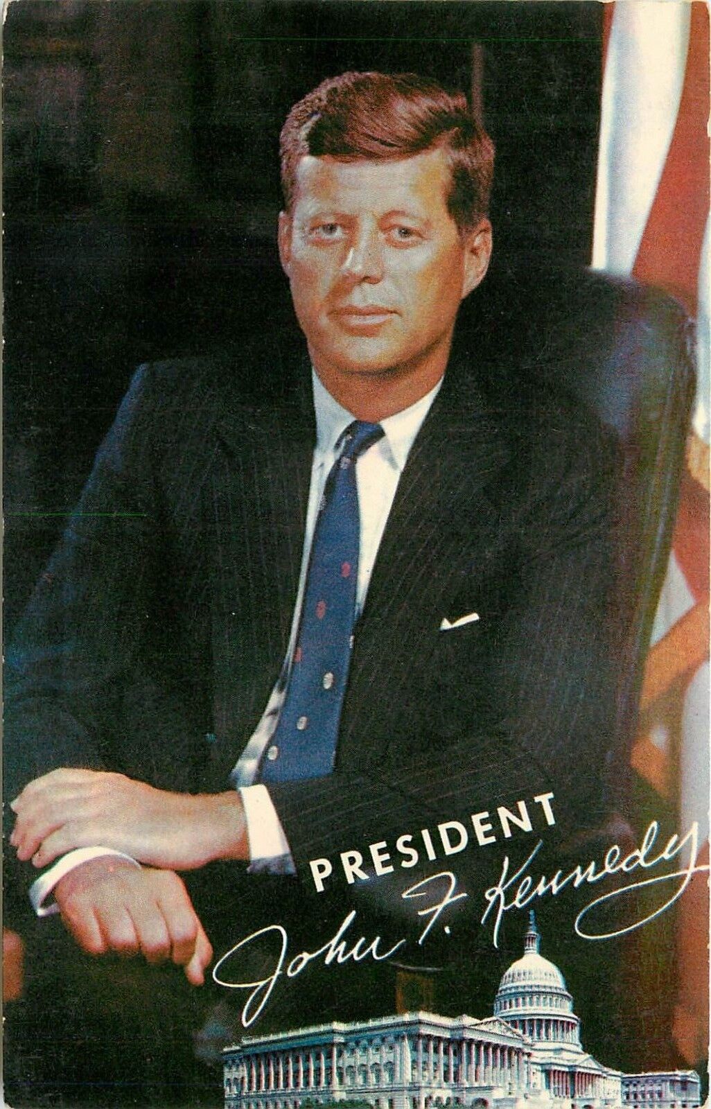 Political President postcard JFK John F Kennedy 35th President chrome Postcard