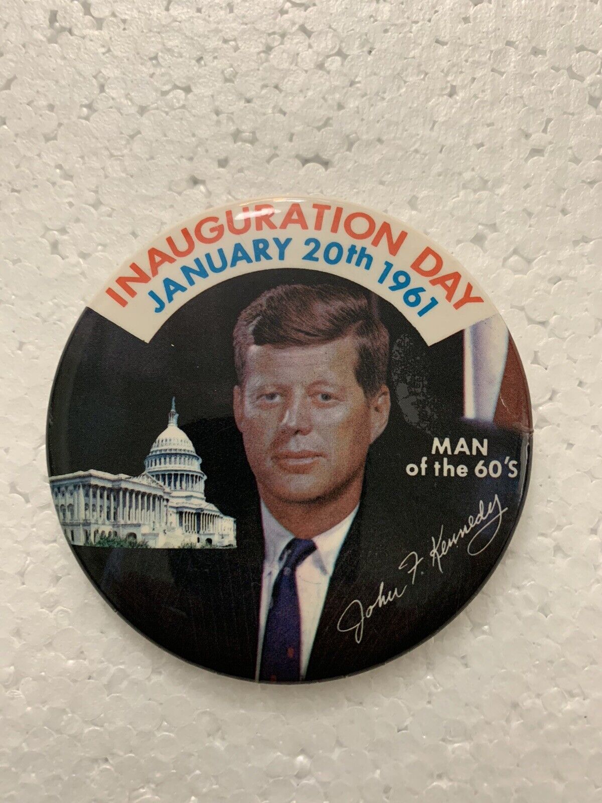 John F Kennedy’s Inauguration Day 1961 Campaign Pin RARE