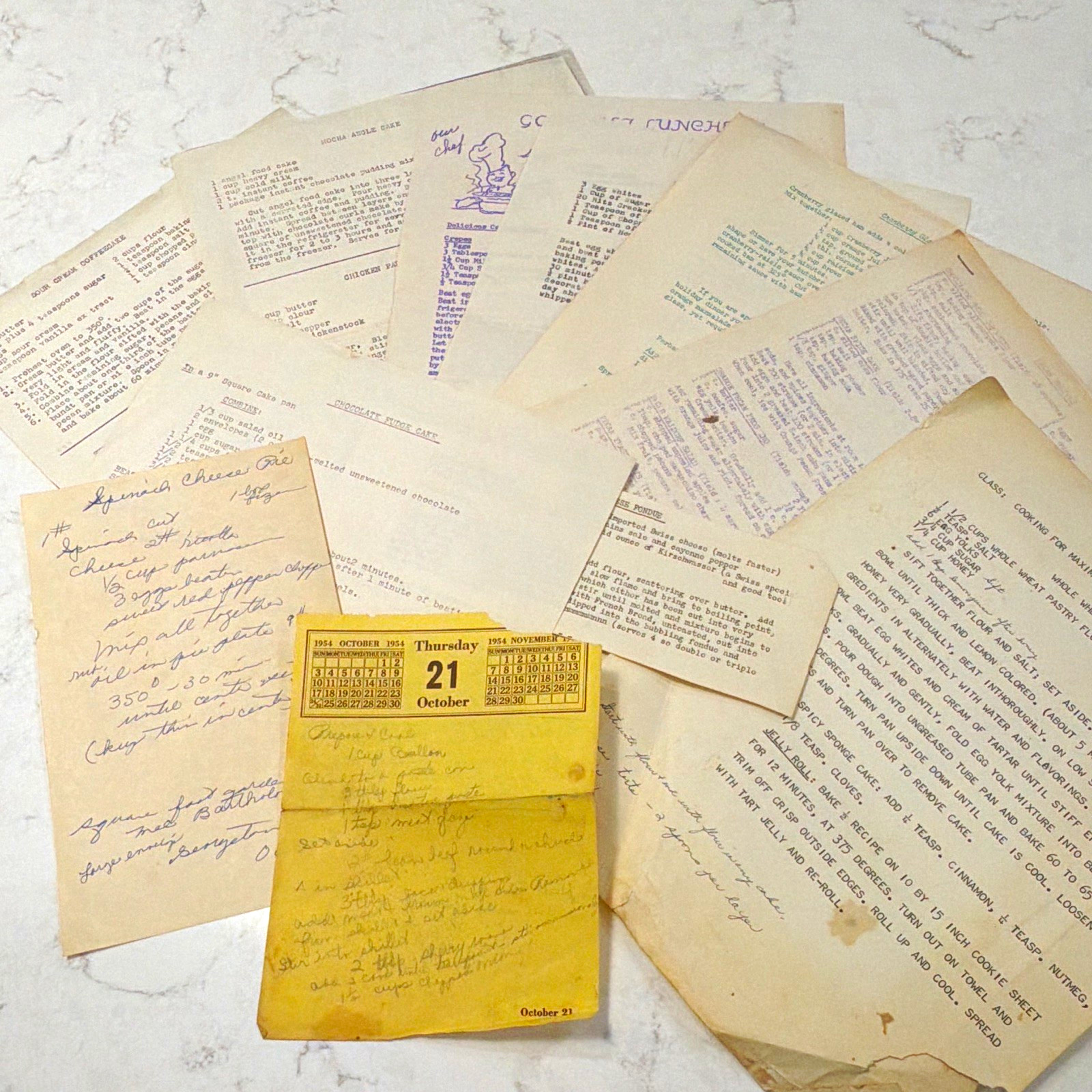 Vintage 1950s 1960s Recipe Ephemera Lot 1954 Calendar 1961 Cooking Class CT NJ Vintage 1950s 1960s Recipe Ephemera Lot 1954 Calendar 1961 Cooking Class CT NJ