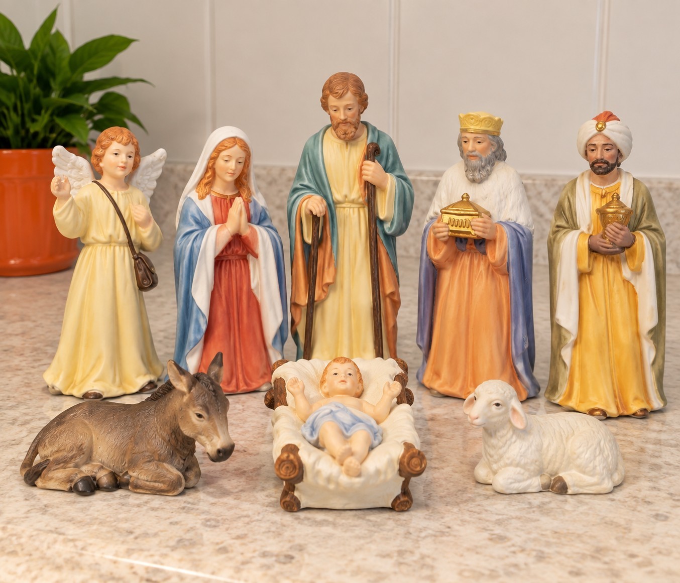 Vtg Homco 10 Piece Bisque Porcelain Nativity Set #5260 Christmas Grannycore 80's Vtg Homco 10 Piece Bisque Porcelain Nativity Set #5260 Christmas Grannycore 80's