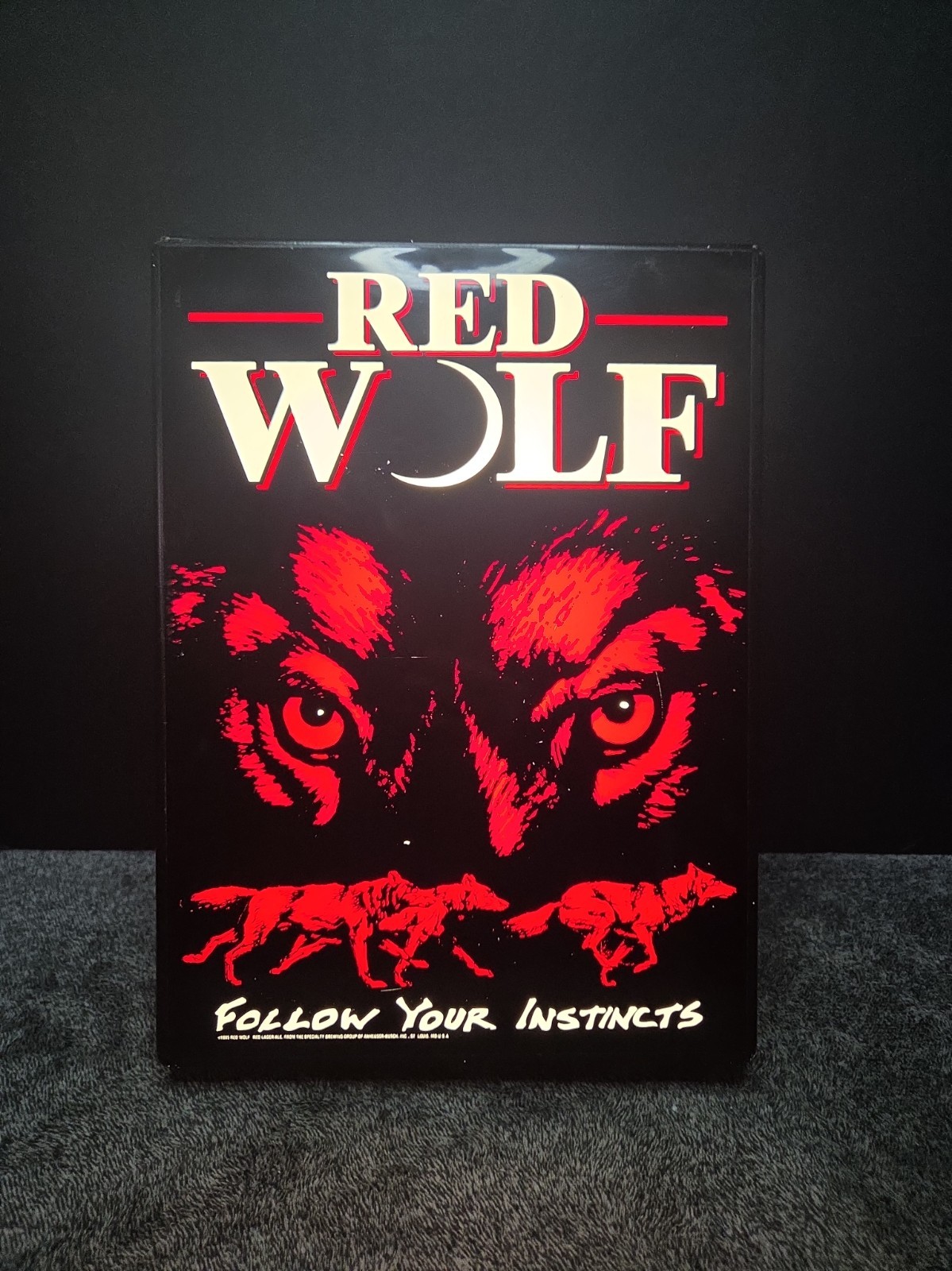 Vintage 1995 Red Wolf Beer Light Up Sign Tested Working Rare Vintage 1995 Red Wolf Beer Light Up Sign Tested Working Rare