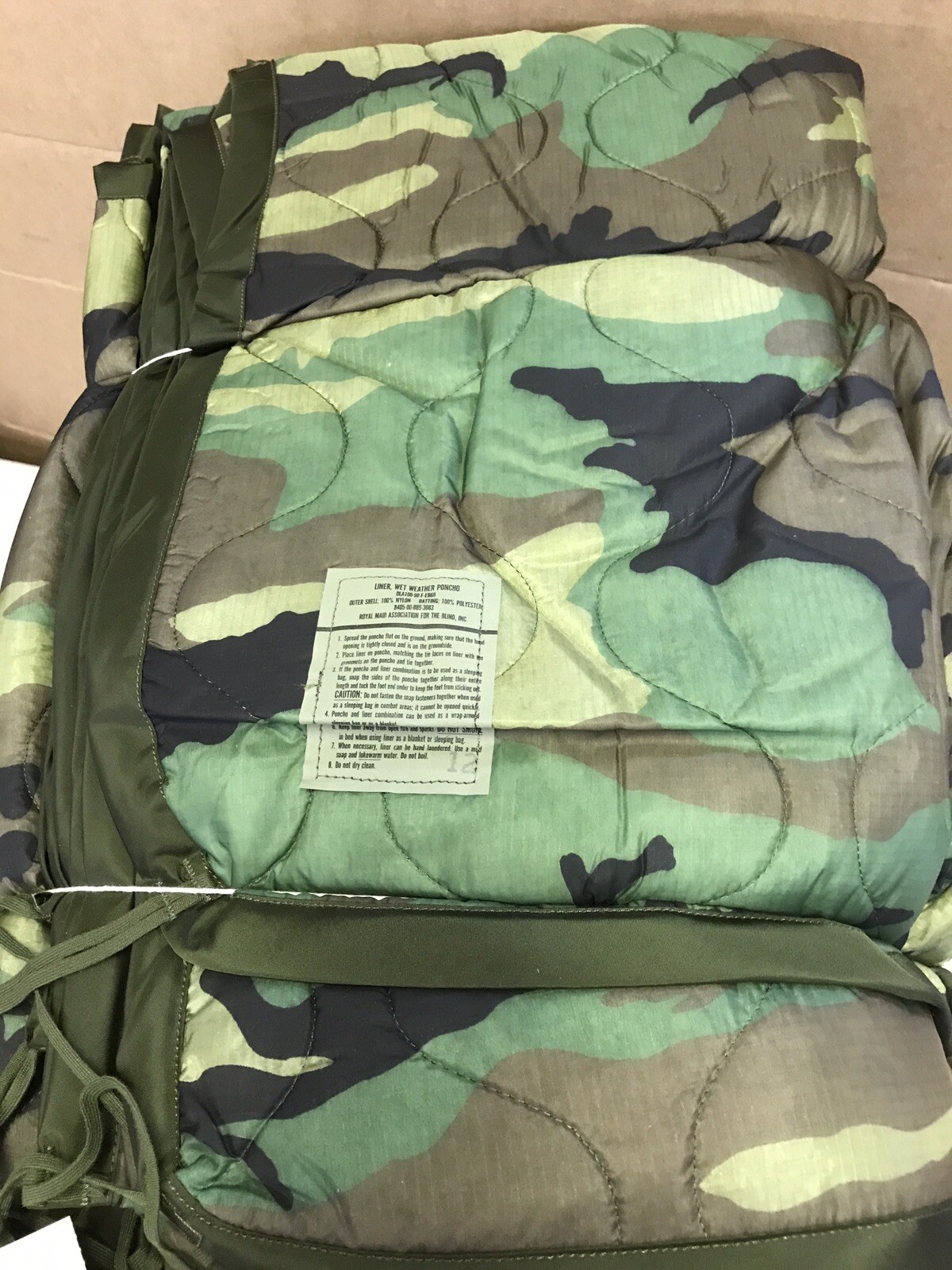 new ONE US Military Surplus USGI Woodland Camo Poncho Liner WOOBIE Blanket 1990s new ONE US Military Surplus USGI Woodland Camo Poncho Liner WOOBIE Blanket 1990s