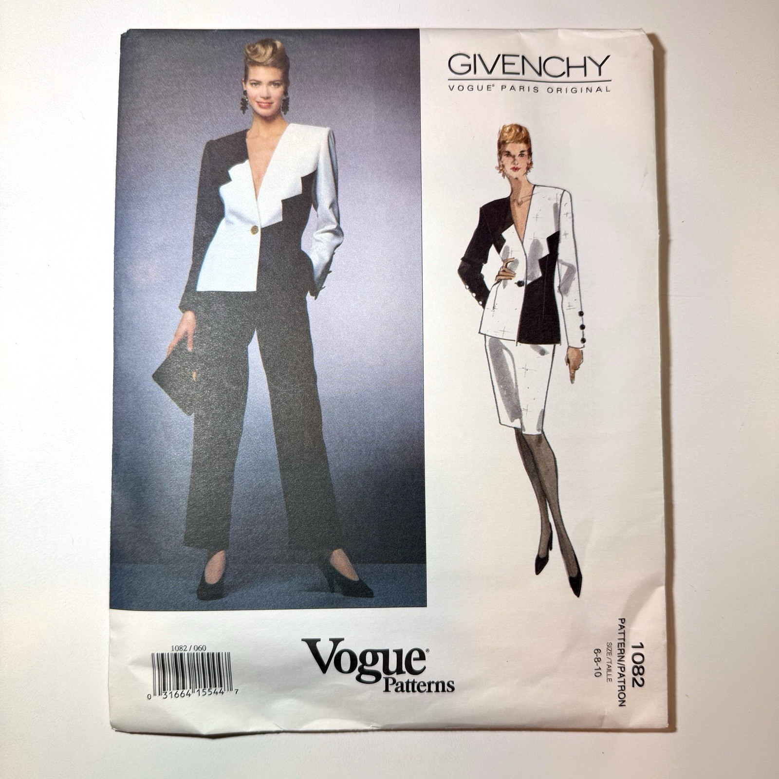 Vtg Vogue Paris Original 1082 Pattern Sz 6 8 10 Givenchy Designer Power Suit 90s Vtg Vogue Paris Original 1082 Pattern Sz 6 8 10 Givenchy Designer Power Suit 90s
