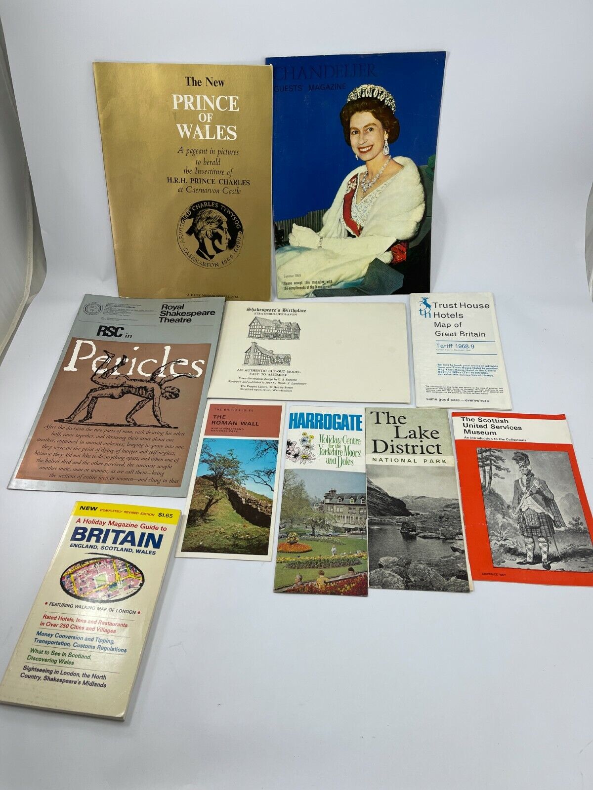 Lot 10 Vintage 1960s ENGLAND TRAVEL Brochures Maps Magazines Souvenir Ephemera