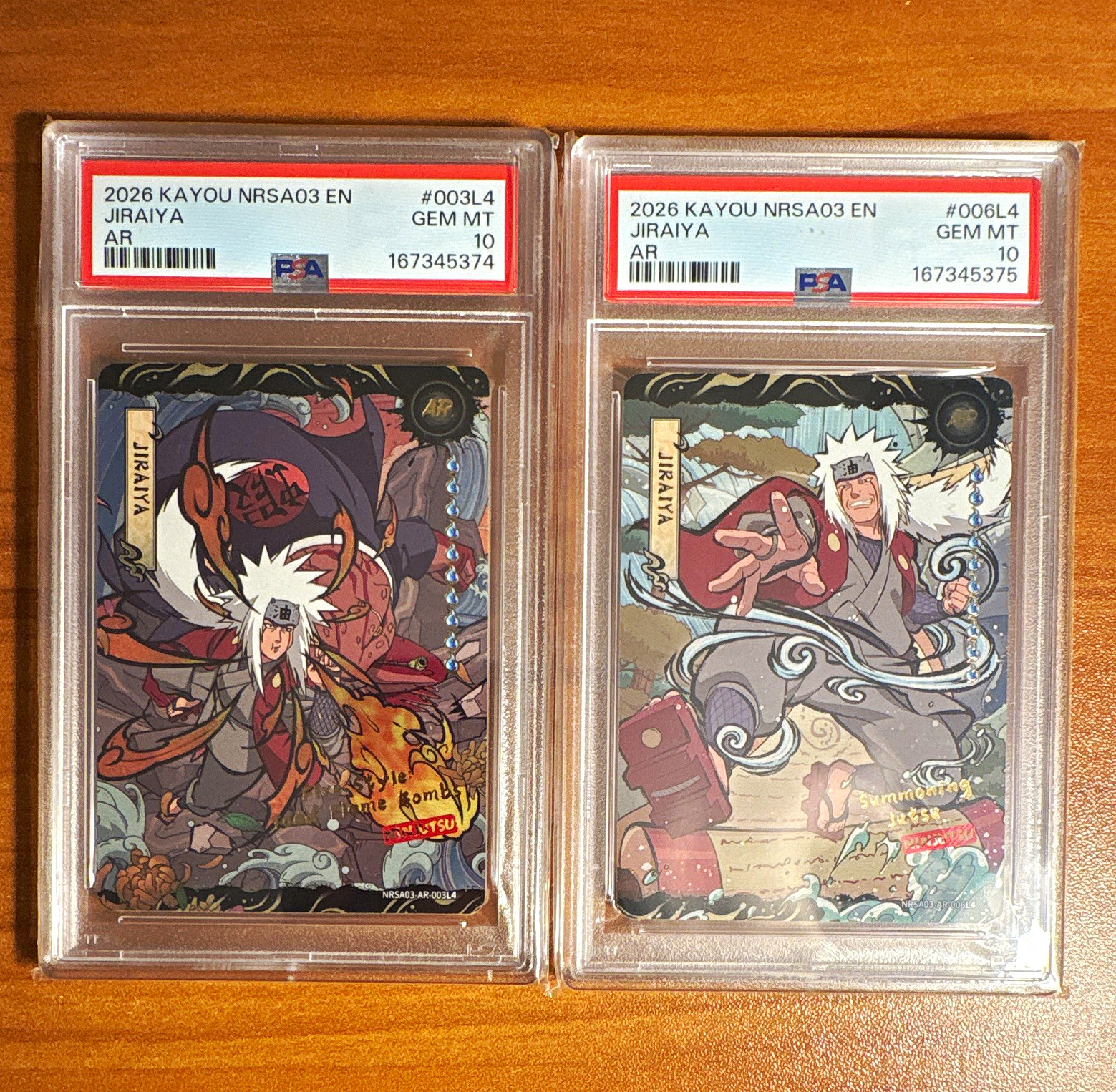 PSA 10 KAYOU Naruto NRSA03 Jiraiya #003L4 #006L4 Serialize 81/777 661/777