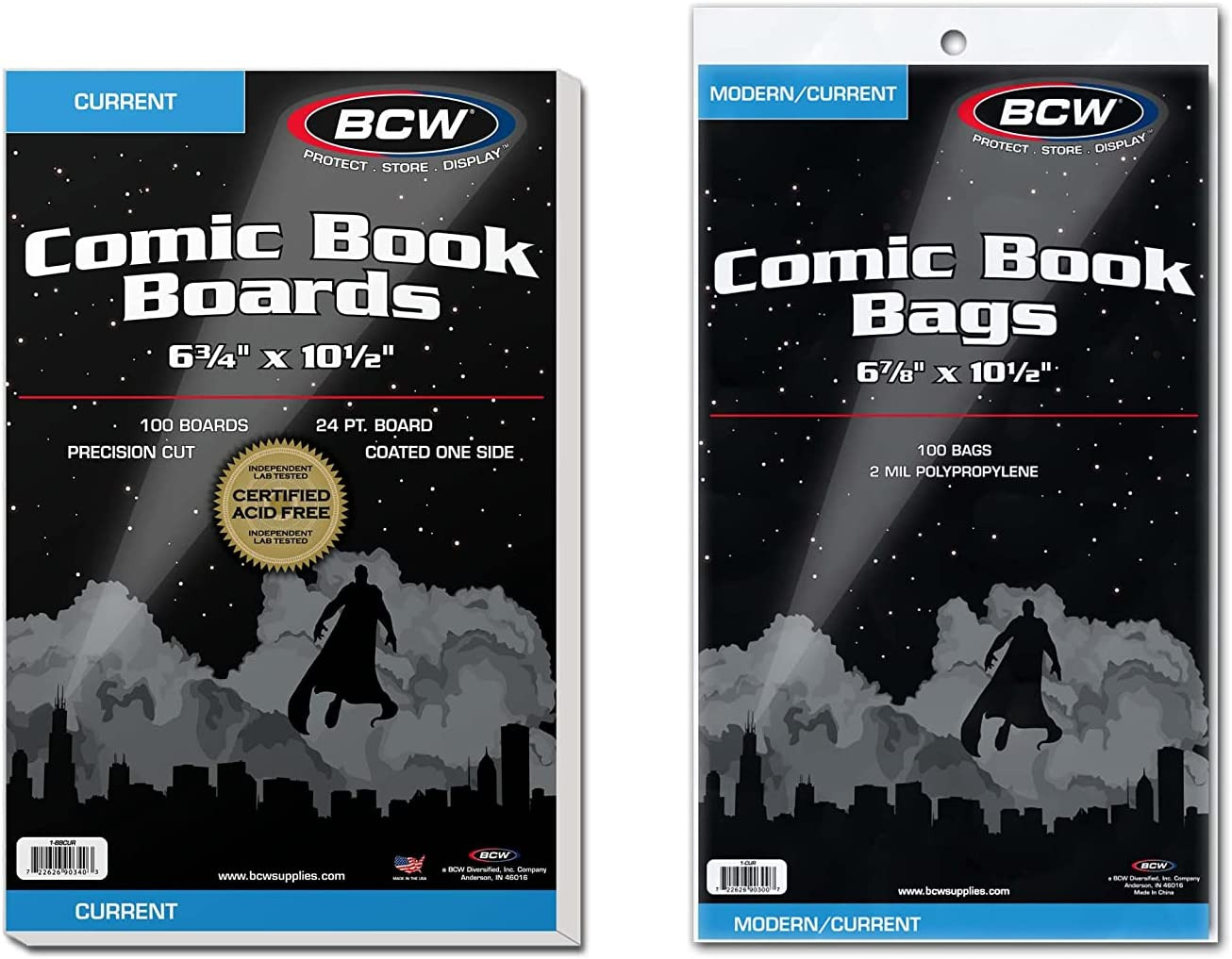 100 Cartones Y Bolsas Para Comics Actuales Bolsas De Polipropileno Transparente