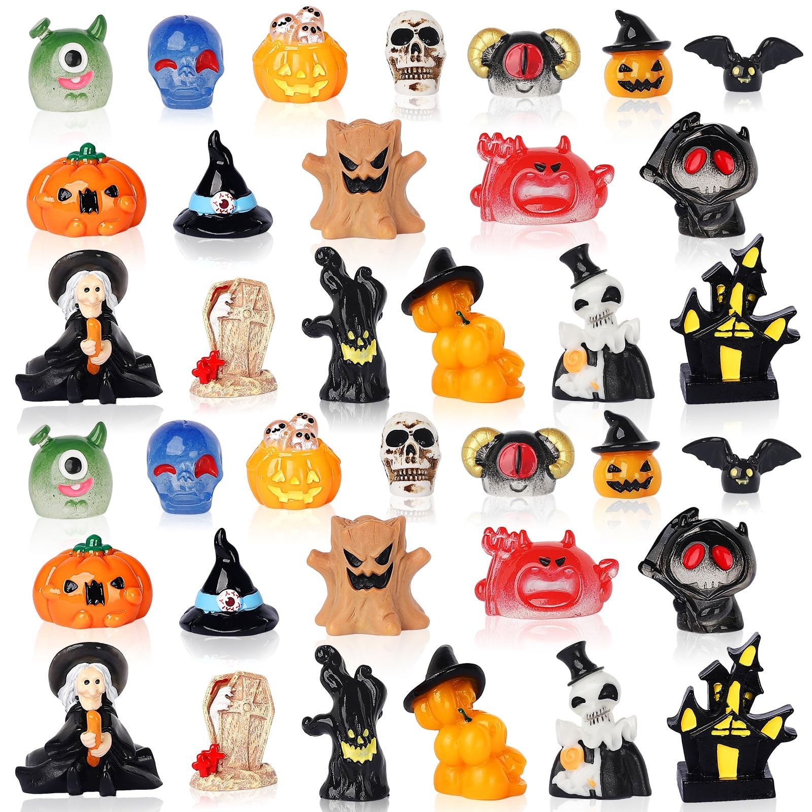 36Pcs Halloween Resin Mini Ghosts & Spooky Figurines - Cute Decor for Parties 36Pcs Halloween Resin Mini Ghosts & Spooky Figurines - Cute Decor for Parties