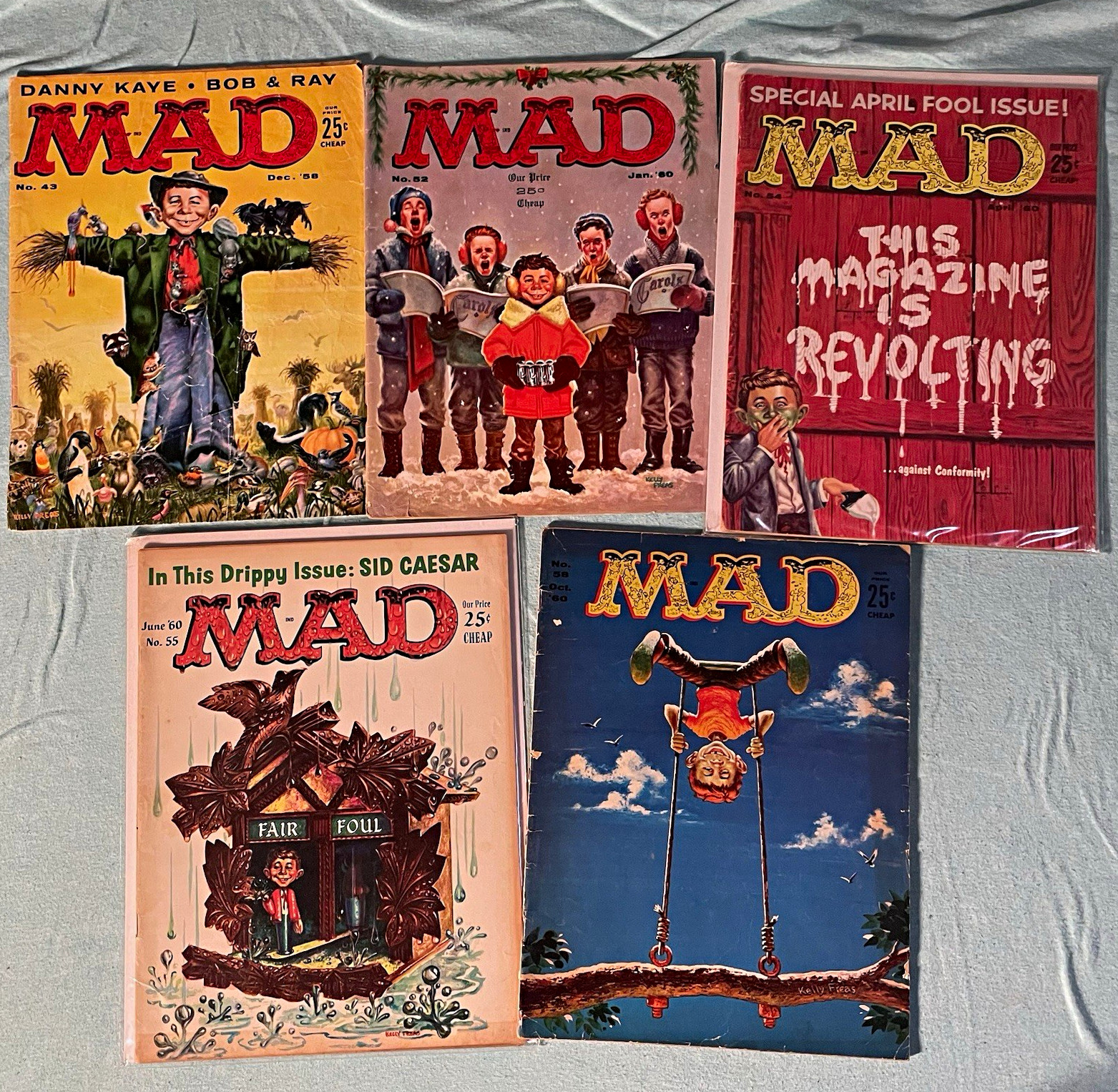Vintage MAD Magazine Lot – 5 Early Issues #43 #52 #54 #55 #58 – 1958-1960 Vintage MAD Magazine Lot – 5 Early Issues #43 #52 #54 #55 #58 – 1958-1960