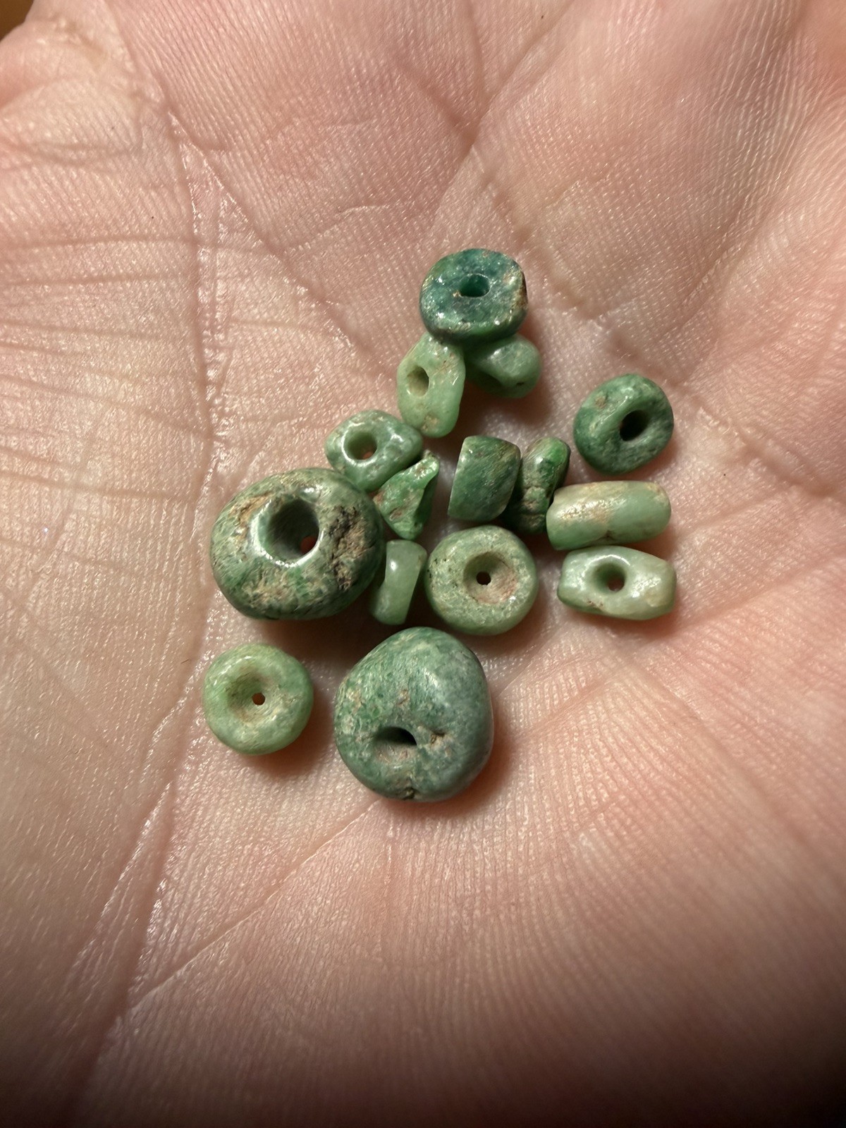 15 Authentic Gorgeous Ancient RARE Mayan AppleGreen Jade Beads Belize GUARANTEED 15 Authentic Gorgeous Ancient RARE Mayan AppleGreen Jade Beads Belize GUARANTEED