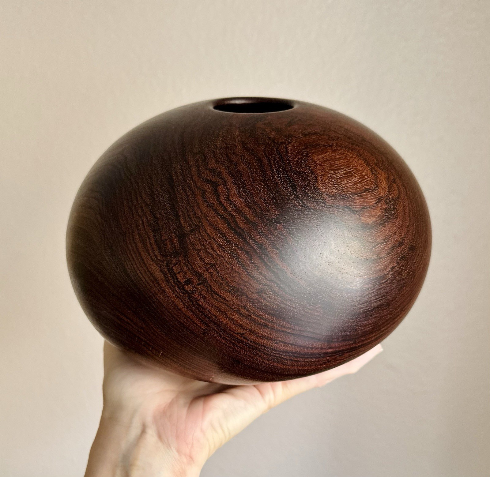 Vintage John Sage Exotic Turned Wood Vase 1987, Studio Hand Made Minimalism MCM Vintage John Sage Exotic Turned Wood Vase 1987, Studio Hand Made Minimalism MCM