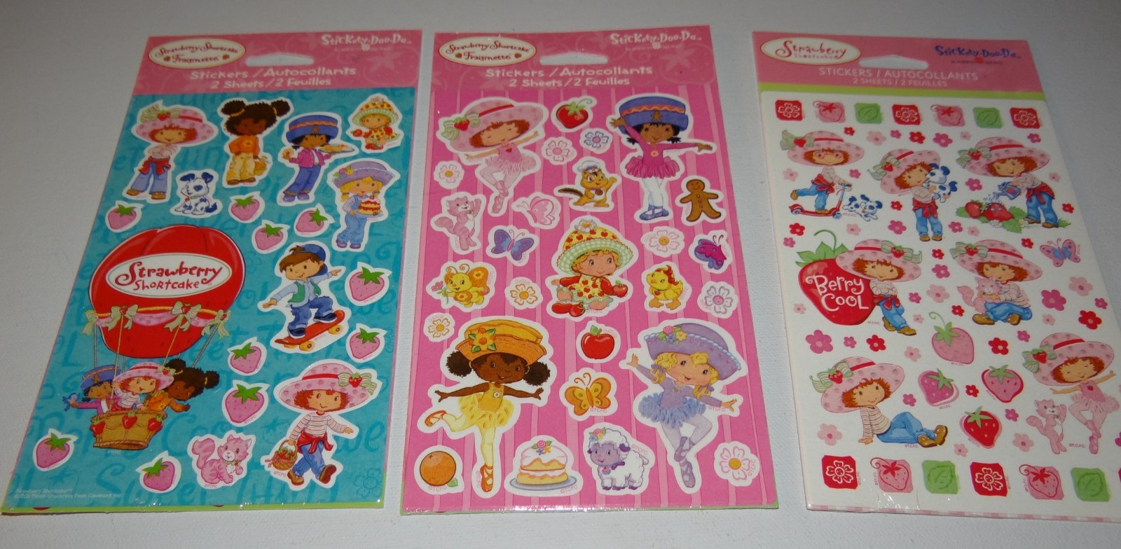3 Vintage sealed packs Strawberry Shortcake stickers 2003 2004 American Greeting