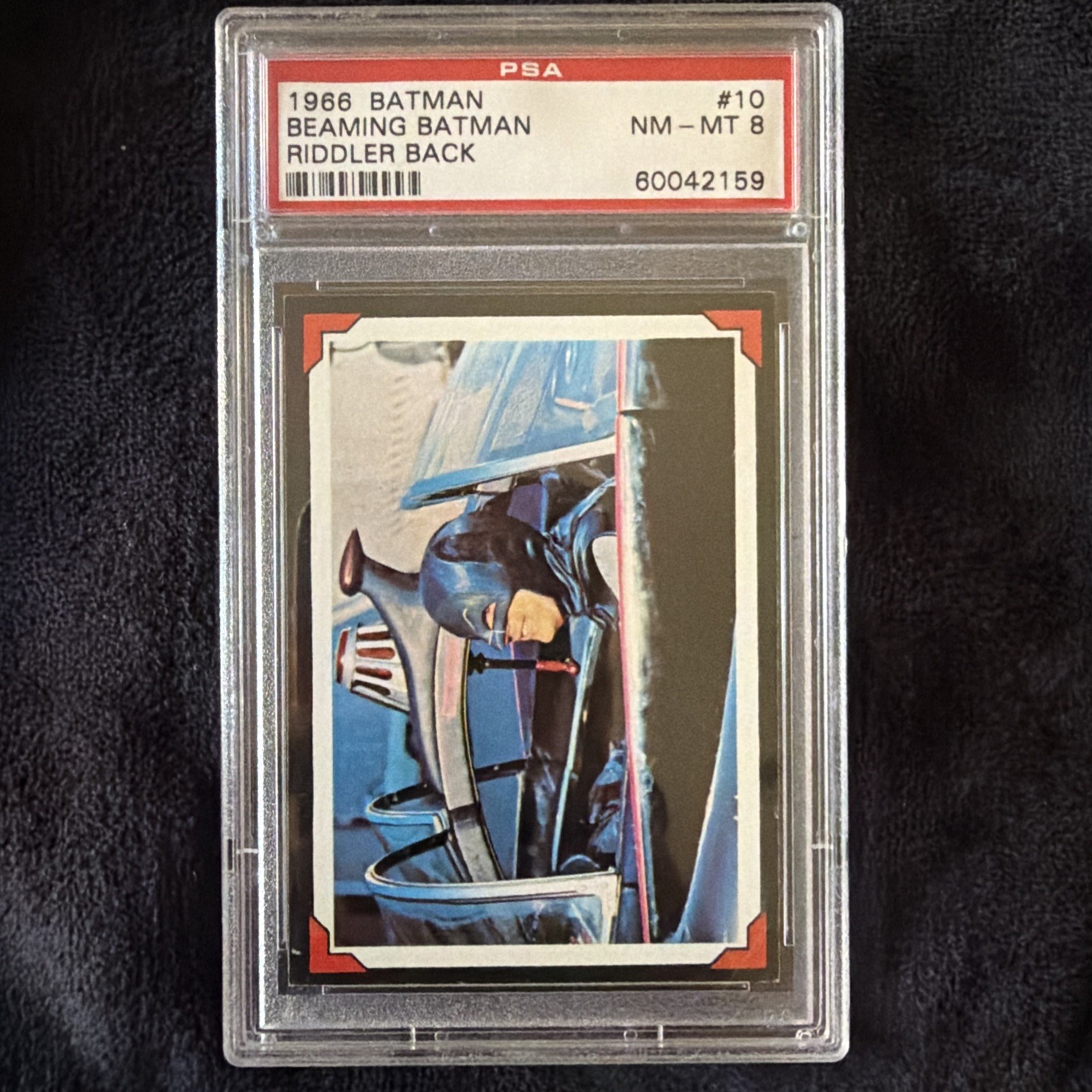 1966 TOPPS USA BATMAN Riddler Back #10 Beaming Batman PSA 8, only 2 higher 1966 TOPPS USA BATMAN Riddler Back #10 Beaming Batman PSA 8, only 2 higher